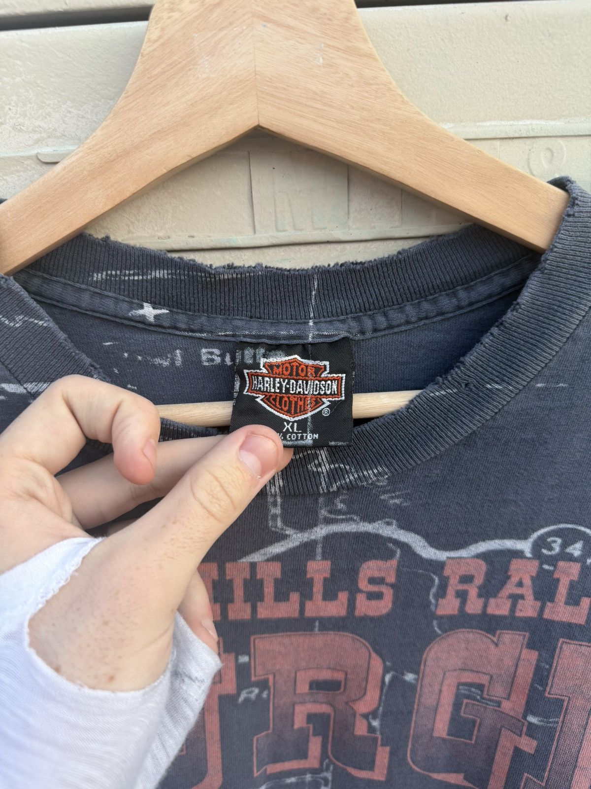 Harley Davidson 1992 Harley Davidson Sturgis Faded AOP Size US XL / EU 56 / 4 - 4 Thumbnail