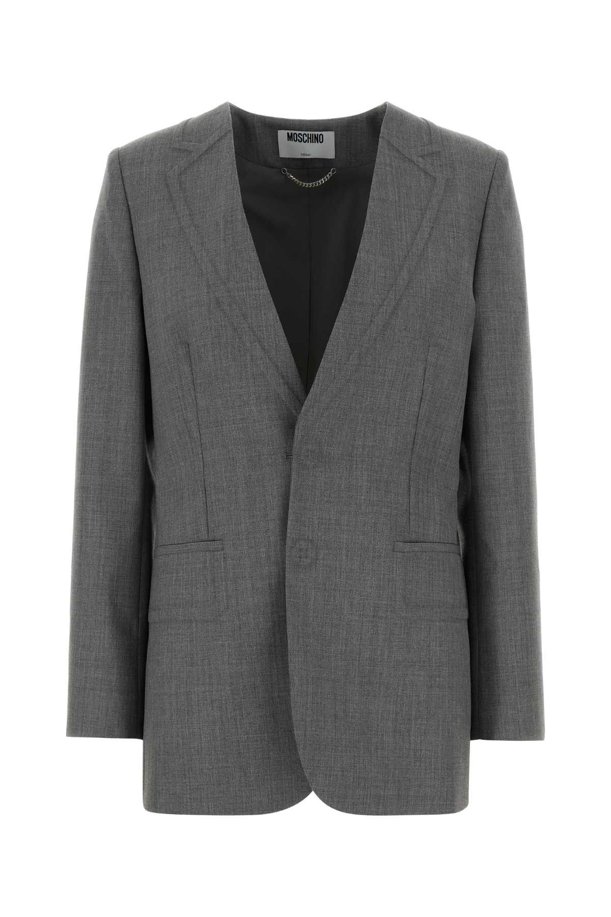 Moschino Grey Wool Blazer Size M / US 6-8 / IT 42-44 - 1 Thumbnail