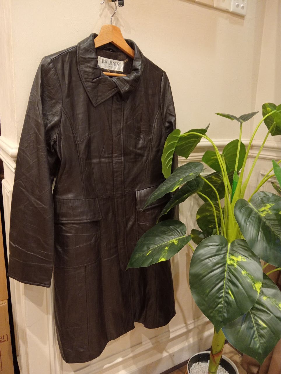Balmain VINTAGE BALMAIN LONG LEATHER JACKET - SIZE 11 Size S / US 4 / IT 40 - 5 Thumbnail