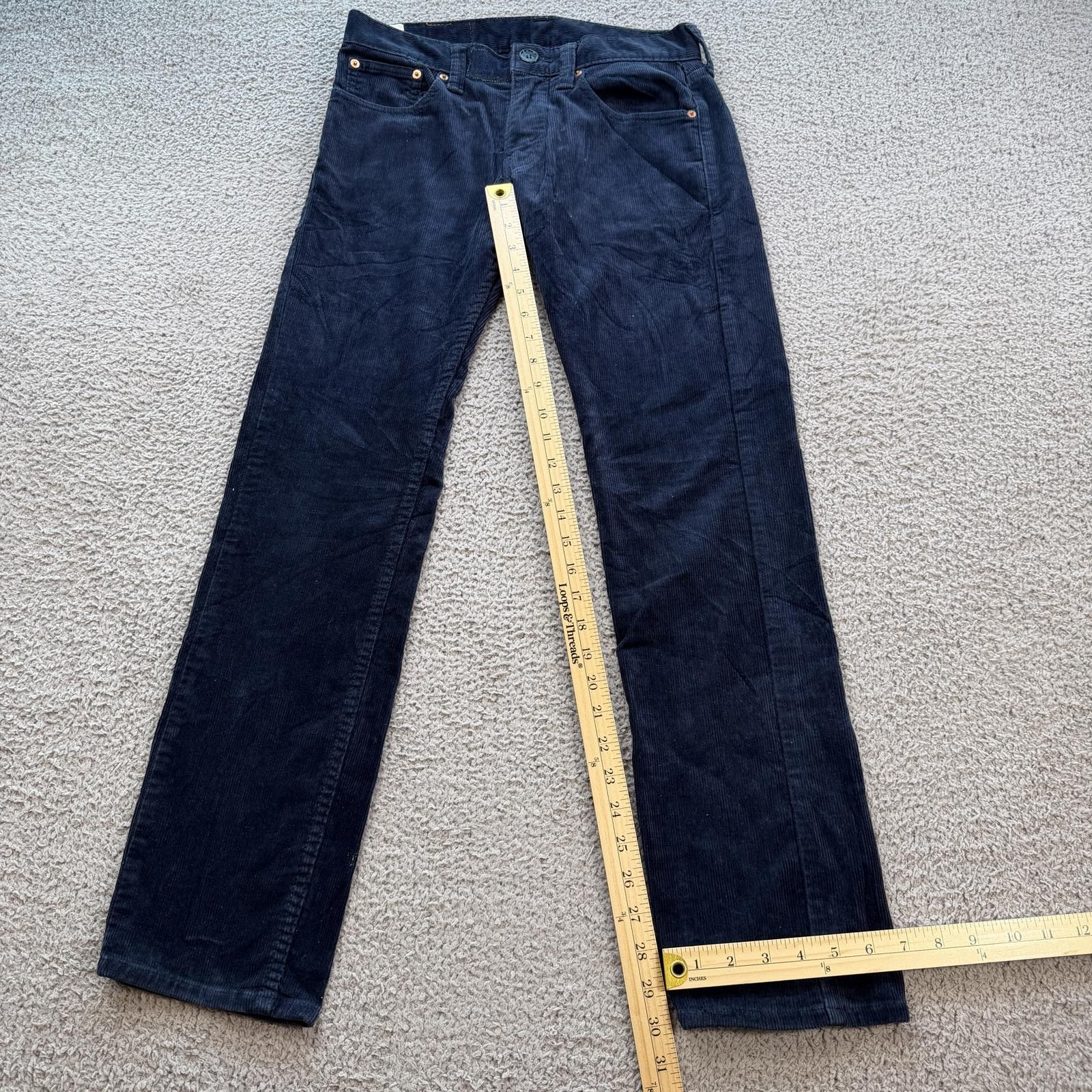 Levi's Levi's 511 Slim Fit Navy Corduroy Pants Men's 28x30 Blue Size US 28 / EU 44 - 4 Thumbnail