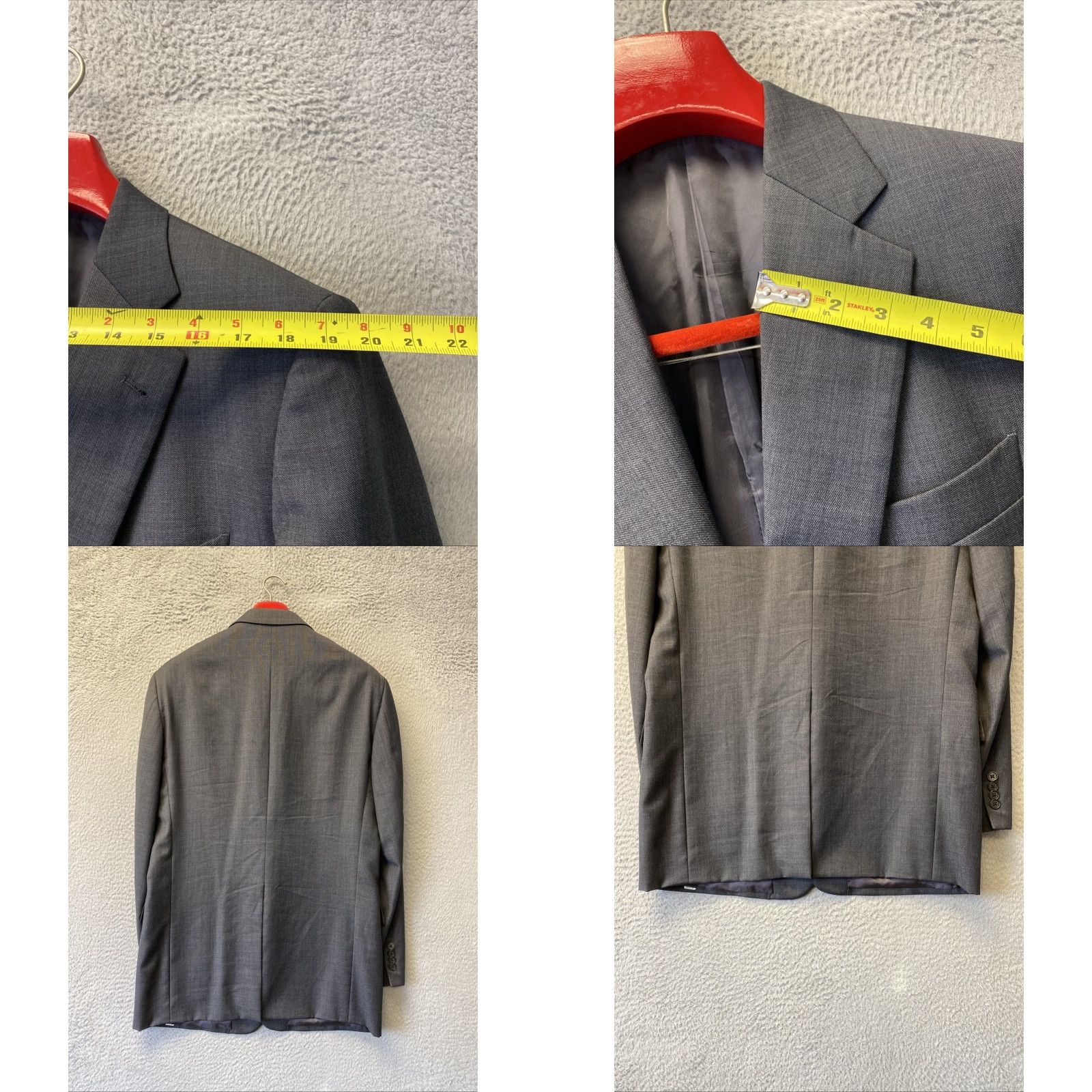 Joseph Abboud VINTAGE Joseph Abboud Suit Gray 100% Wool Men's 2-Piece 42 Slim Regular Size 42 Gray Mens Size 42R - 8 Thumbnail