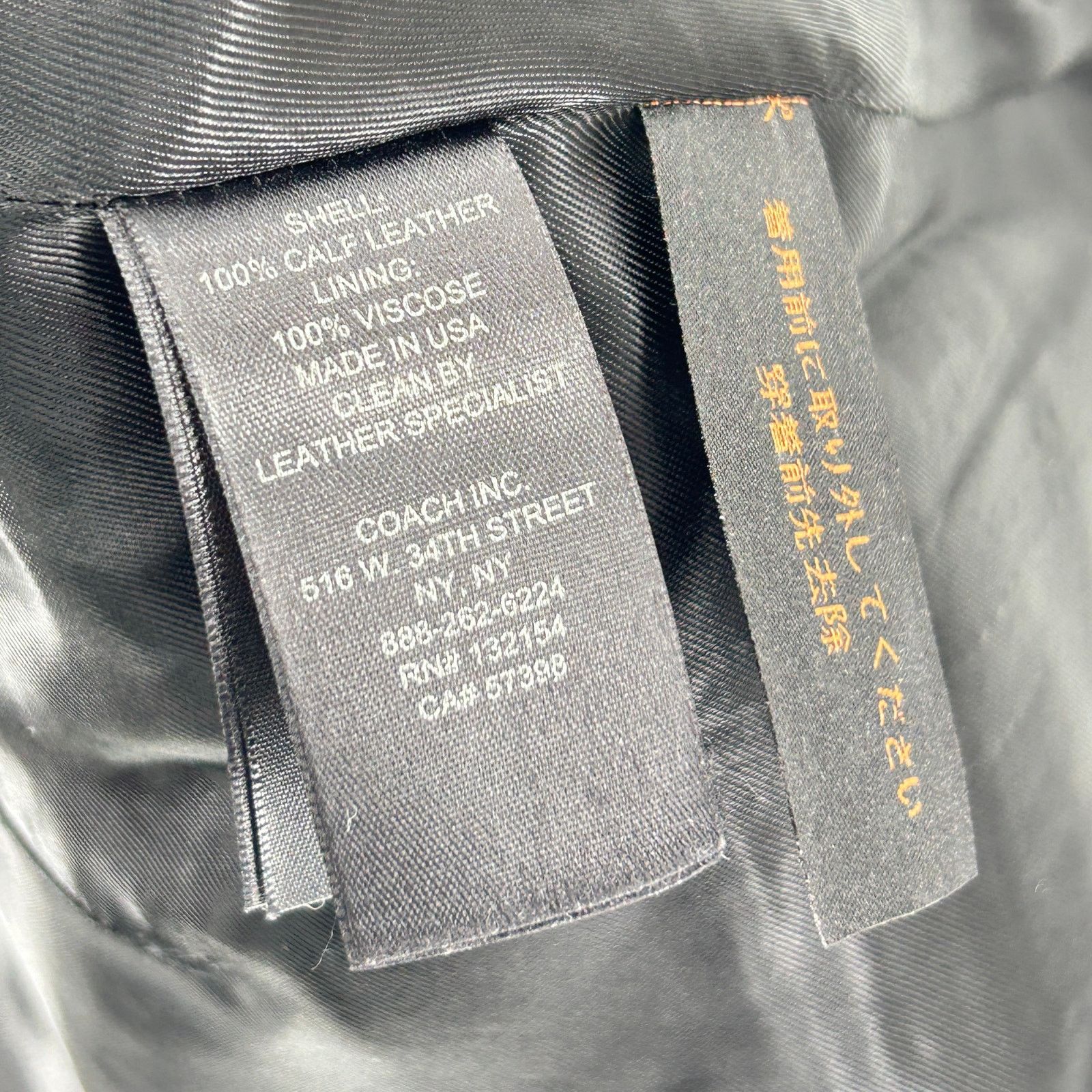 Coach Black Calf Leather Viscose Lined Cargo Pocket Mini Skirt Size 27" / US 4 / IT 40 - 8 Thumbnail