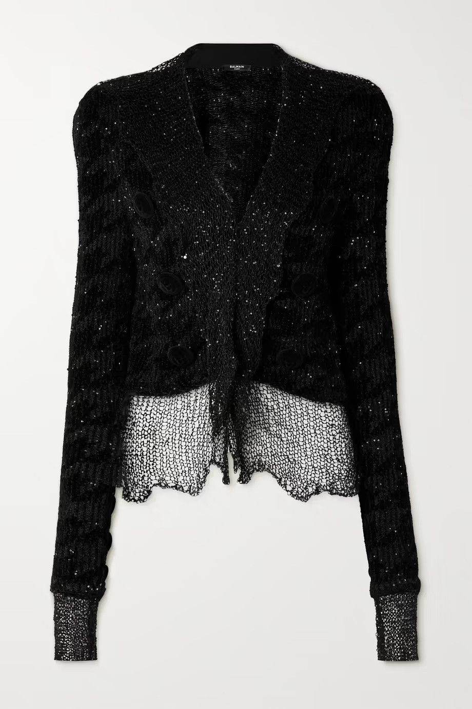 Balmain *NEW* $3500 SPENCER SEQUIN JACQUARD KNIT JACKET Size XS / US 0-2 / IT 36-38 - 15 Thumbnail