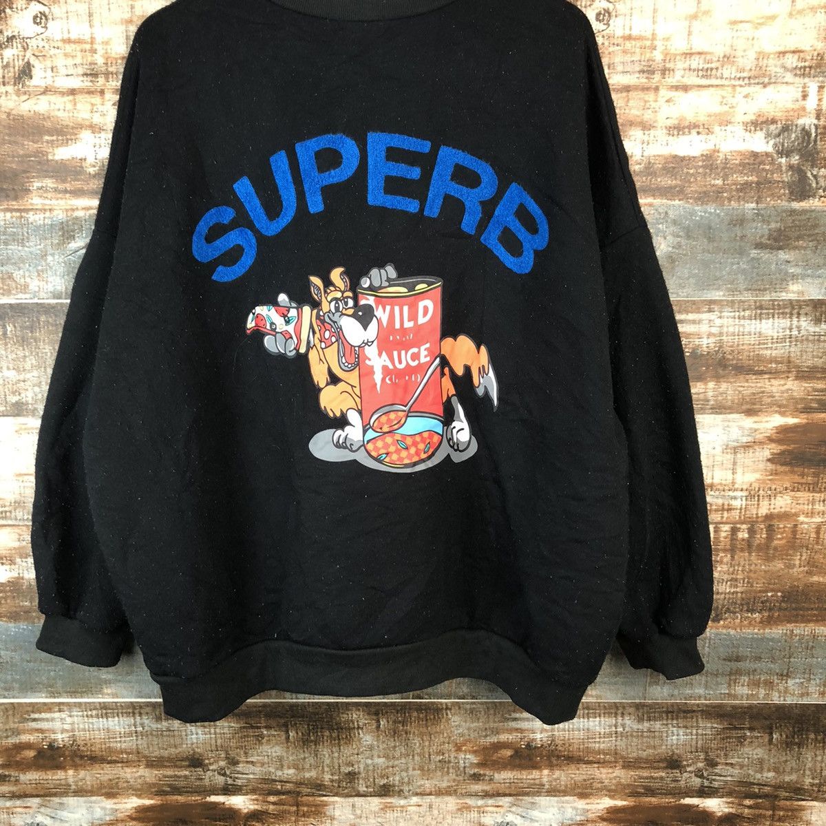 Japanese Brand Sureve Superb cartoon big logo Black Sweatshirt #A2037 Size US L / EU 52-54 / 3 - 3 Thumbnail
