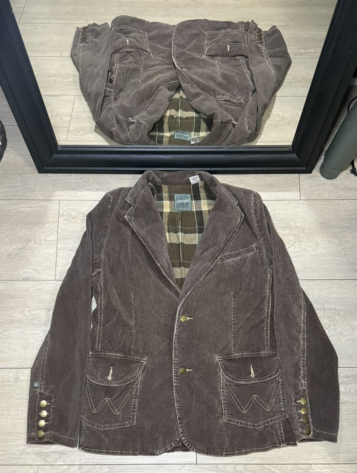 Wrangler Vintage Wrangler Flannel Lined Corduroy Blazer Jacket Size XS / US 0-2 / IT 36-38 - 1 Thumbnail