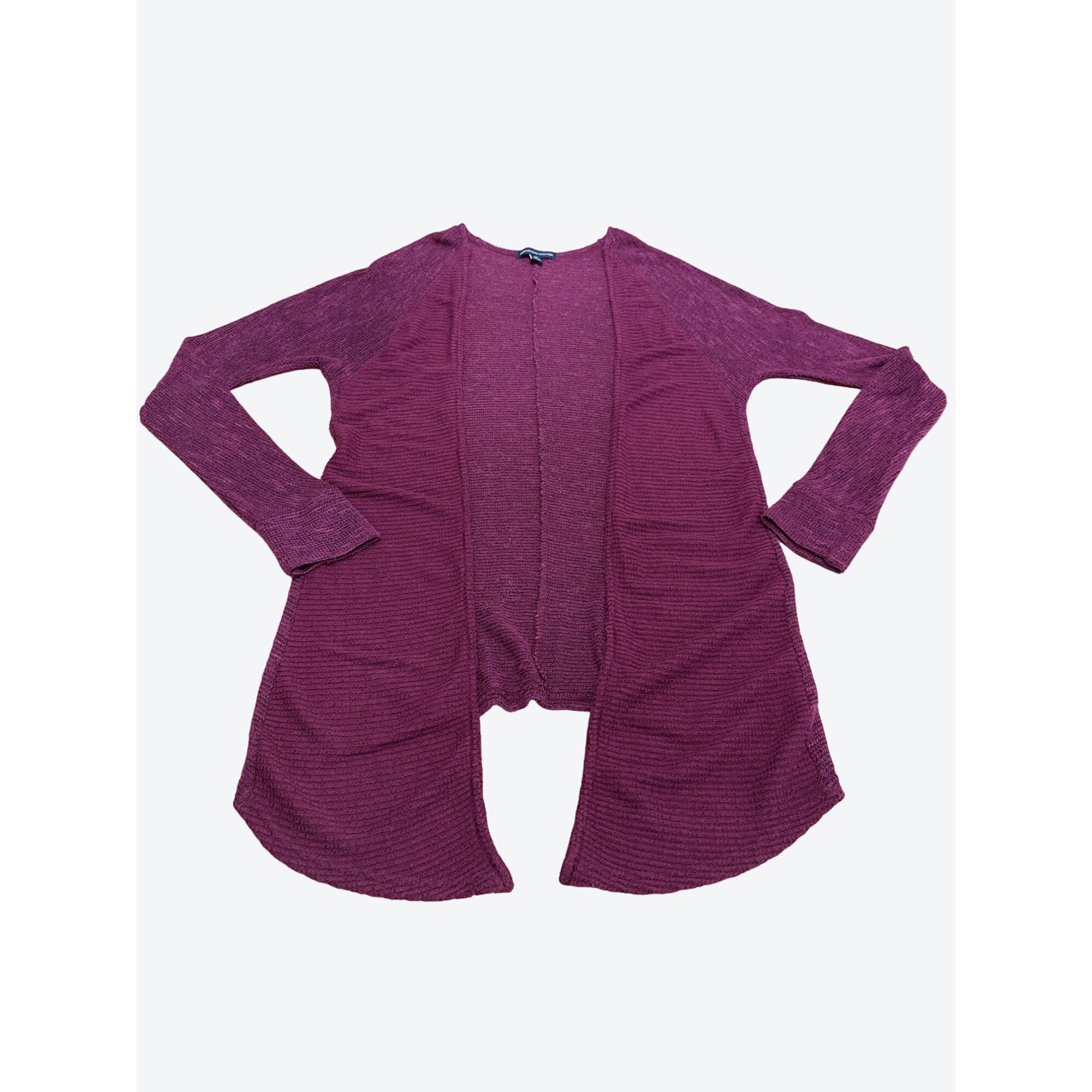 American Eagle Outfitters American Eagle Outfitters Maroon Open Front Cardigan Sweater Size S / US 4 / IT 40 - 5 Thumbnail
