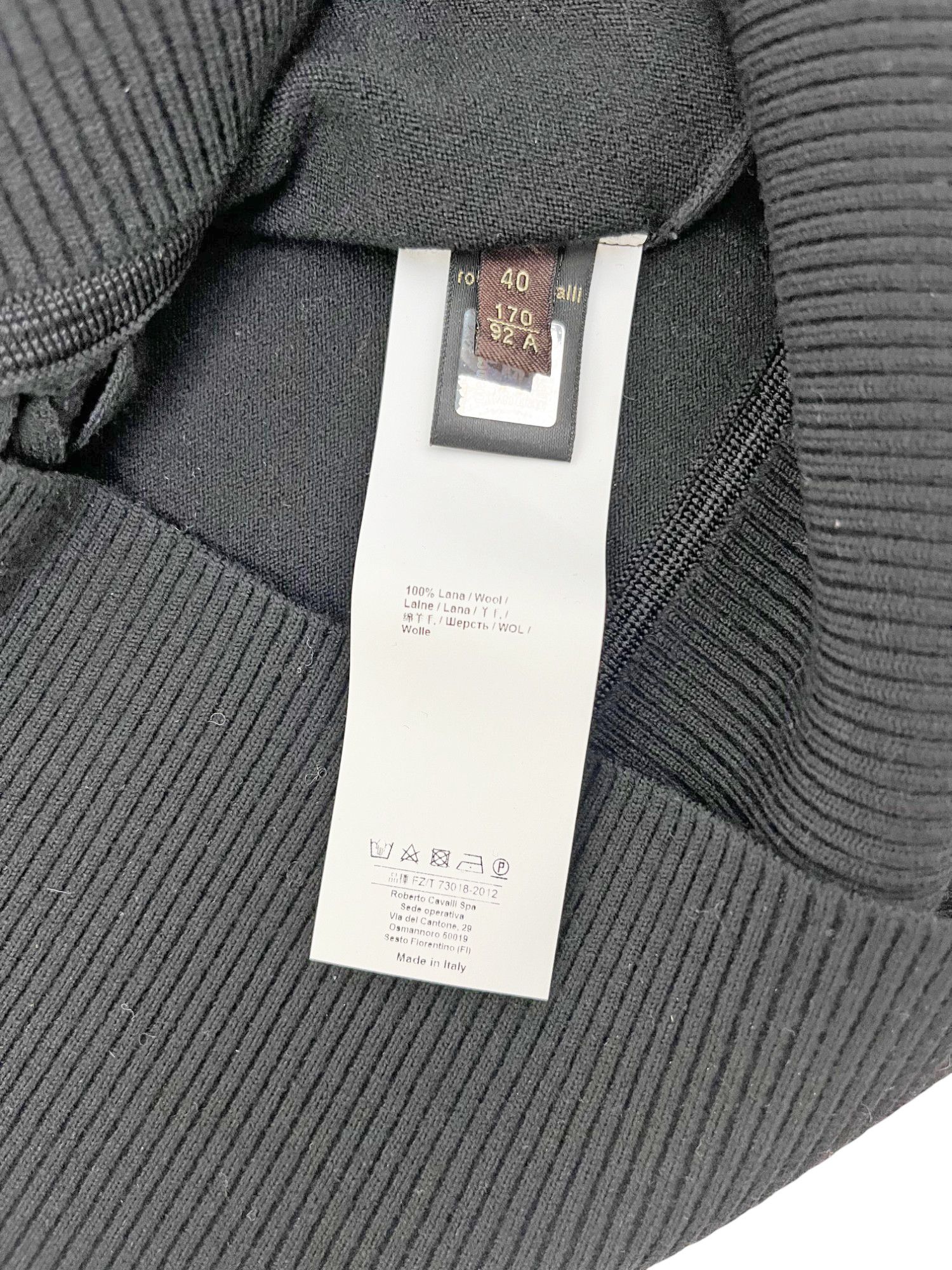 Roberto Cavalli F/W 2012 Black Cut-Out Wool Longsleeve Size S / US 4 / IT 40 - 11 Thumbnail