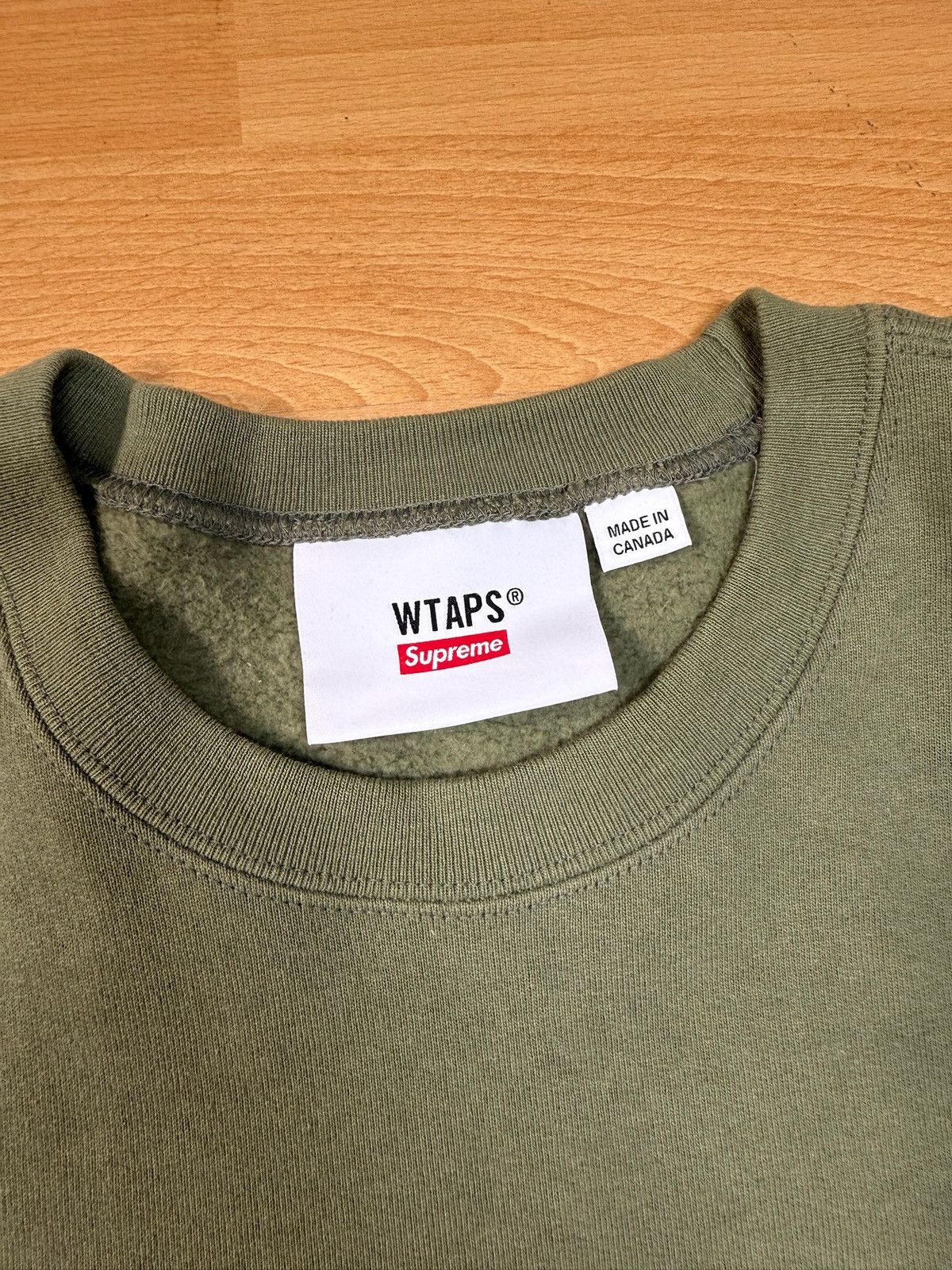 Supreme × Wtaps Supreme x WTAPS Crewneck Light Olive FW21 Size US L / EU 52-54 / 3 - 3 Thumbnail