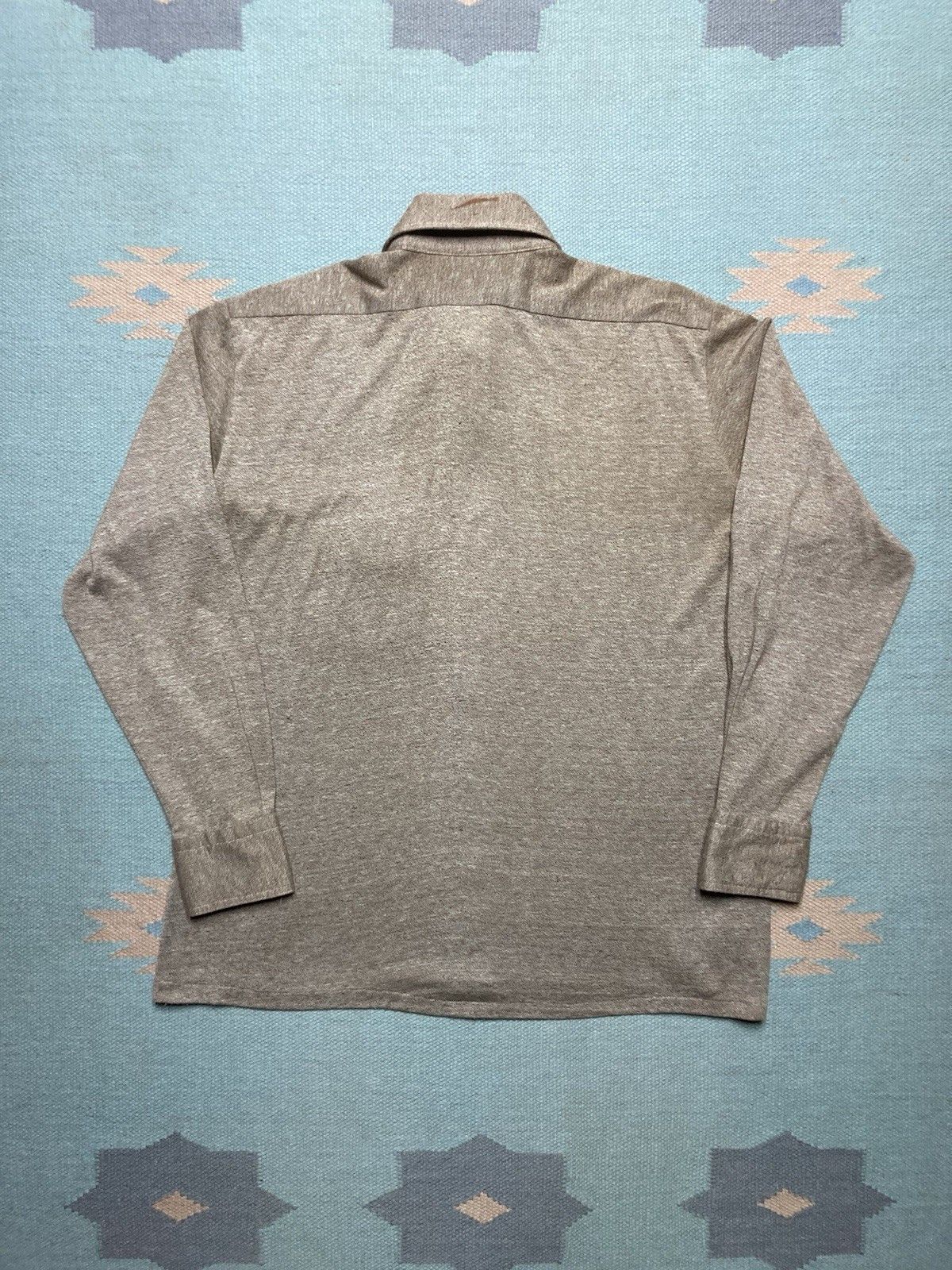 Vintage 60s long sleeve polo shirt poly cotton knit dagger collar L Size US L / EU 52-54 / 3 - 8 Thumbnail