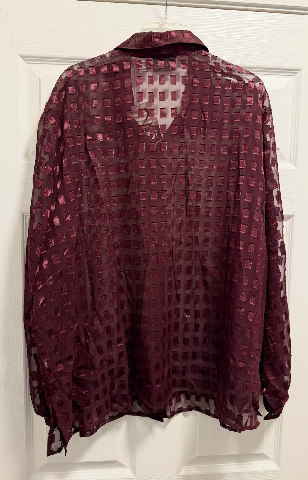 Faded Glory Vintage Rich Burgundy Joanna Plus Blouse 3X Size M / US 6-8 / IT 42-44 - 2 Thumbnail