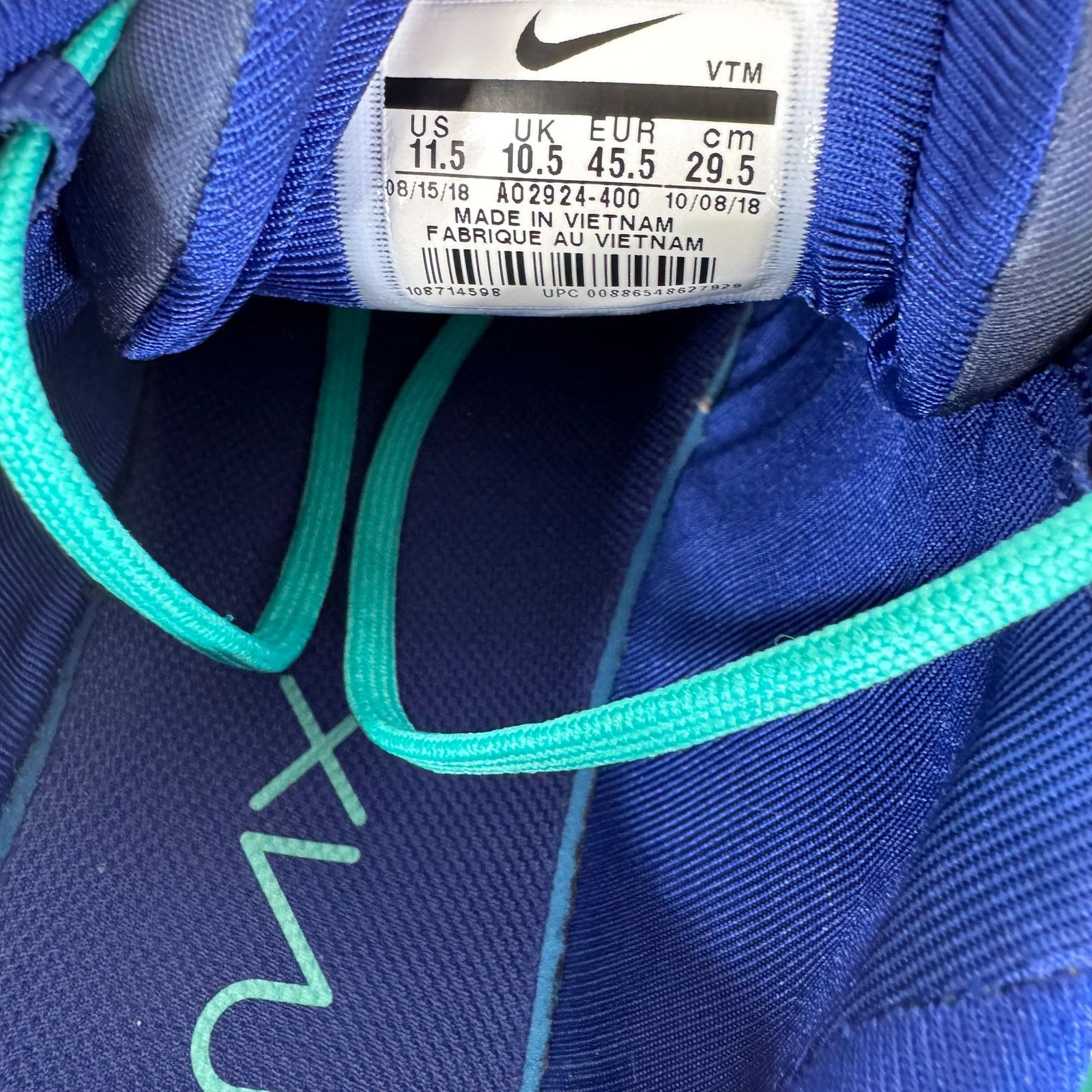 Nike Air Max 720 Mens Size 11.5 Sea Forest Sneakers