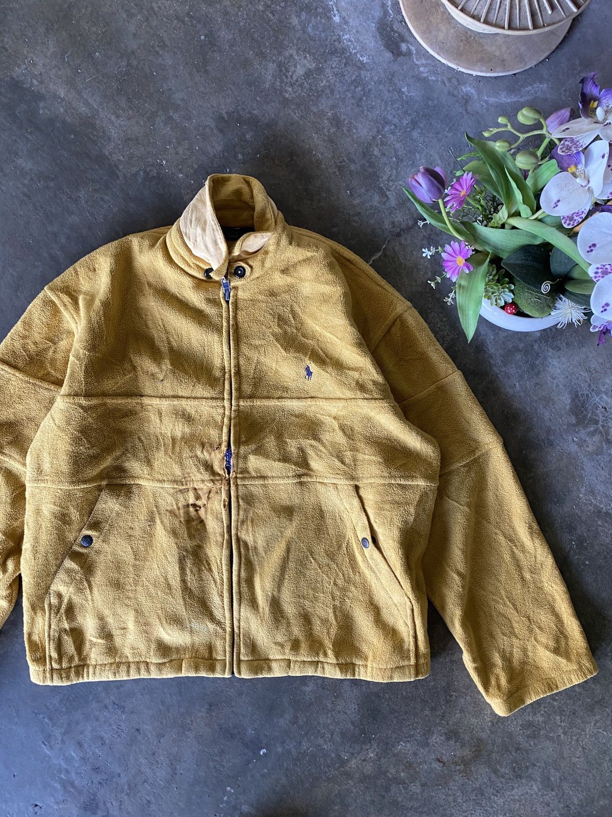 Polo Ralph Lauren VTG Mustard Polo Ralph Lauren Fleece Polartec faded Z4 Size US XL / EU 56 / 4 - 4 Thumbnail