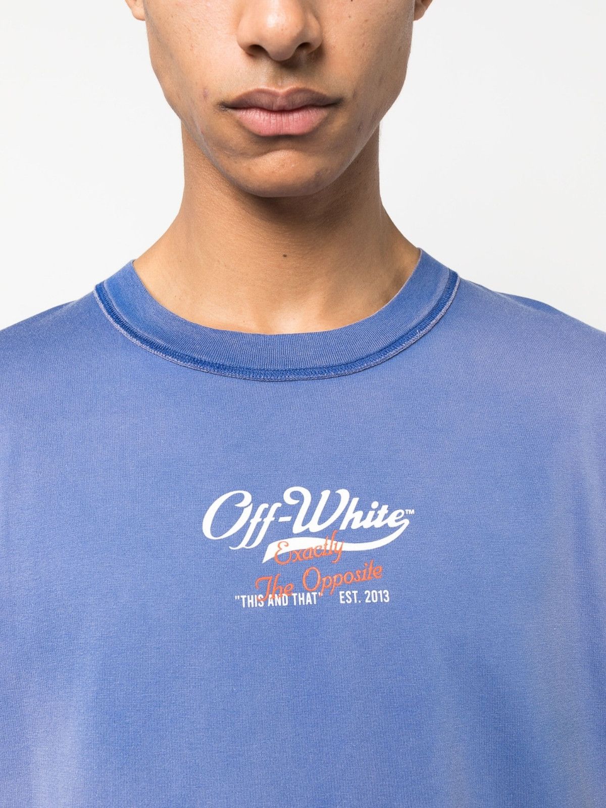 Off-White o1gr1nt1124 Wave Off Raw Slim S/S T-Shirt in Purple Size US XL / EU 56 / 4 - 3 Thumbnail