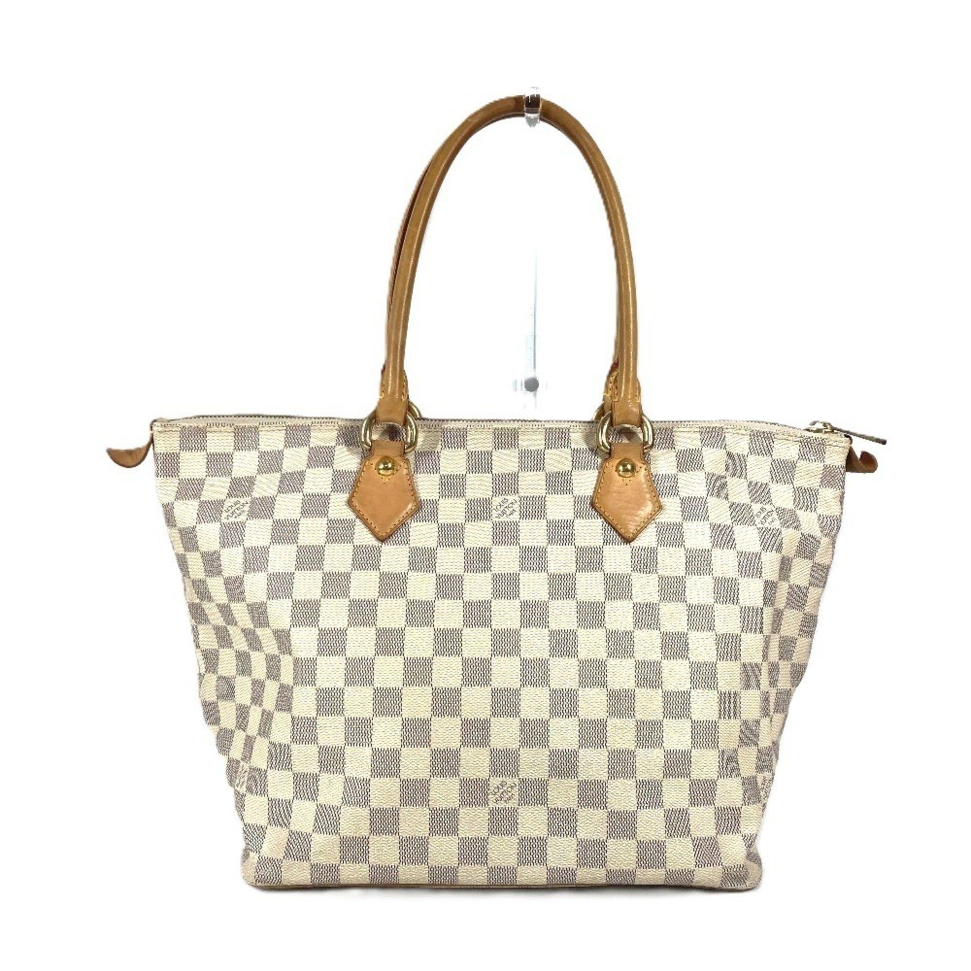 Louis Vuitton N51185 Damier Azur ya Mm Bag Shoulder Tote Canvas Women's White
