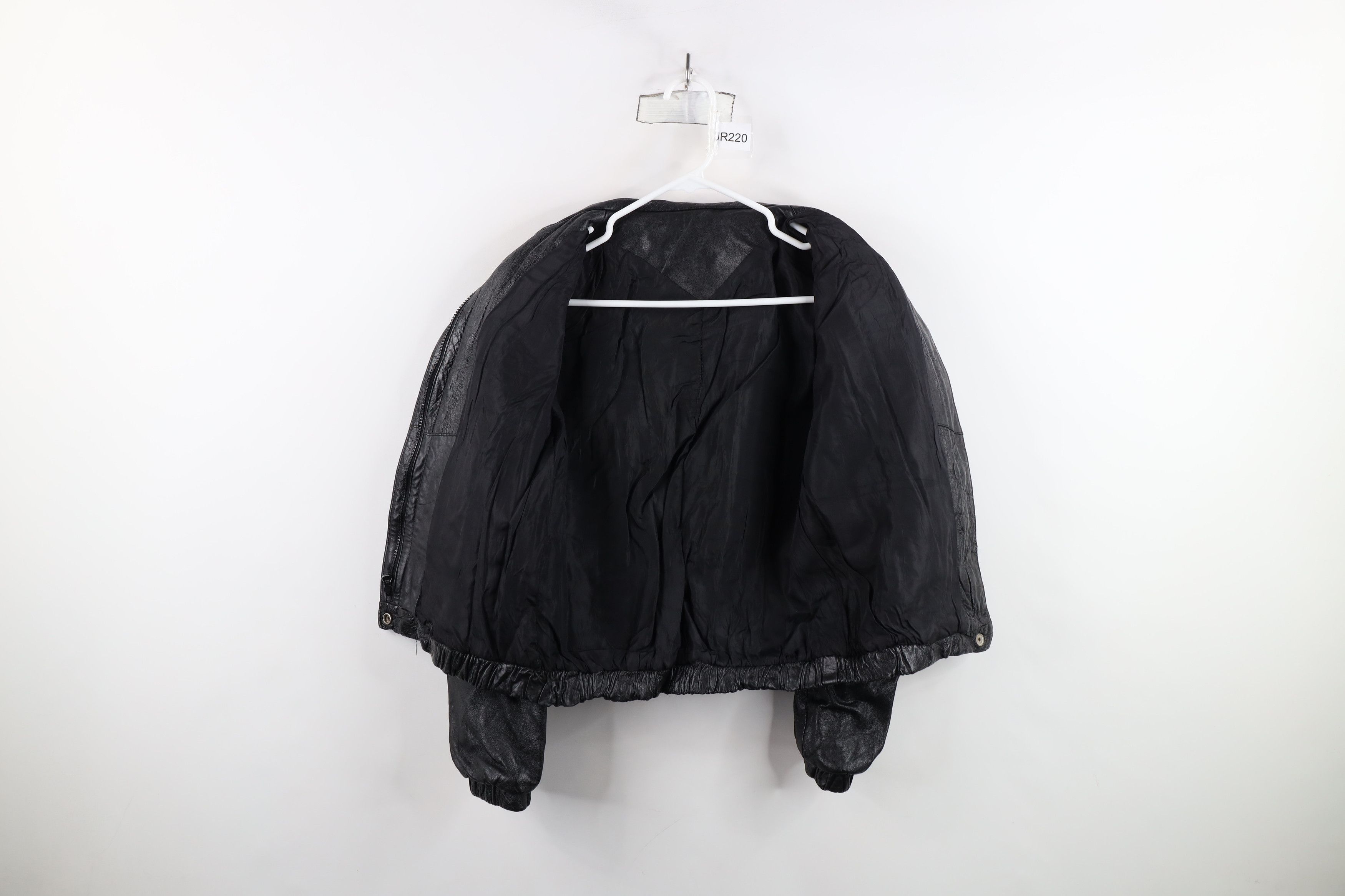 Vintage Vintage 80s 90s Streetwear Leather Cafe Bomber Jacket Black Size M / US 6-8 / IT 42-44 - 9 Thumbnail