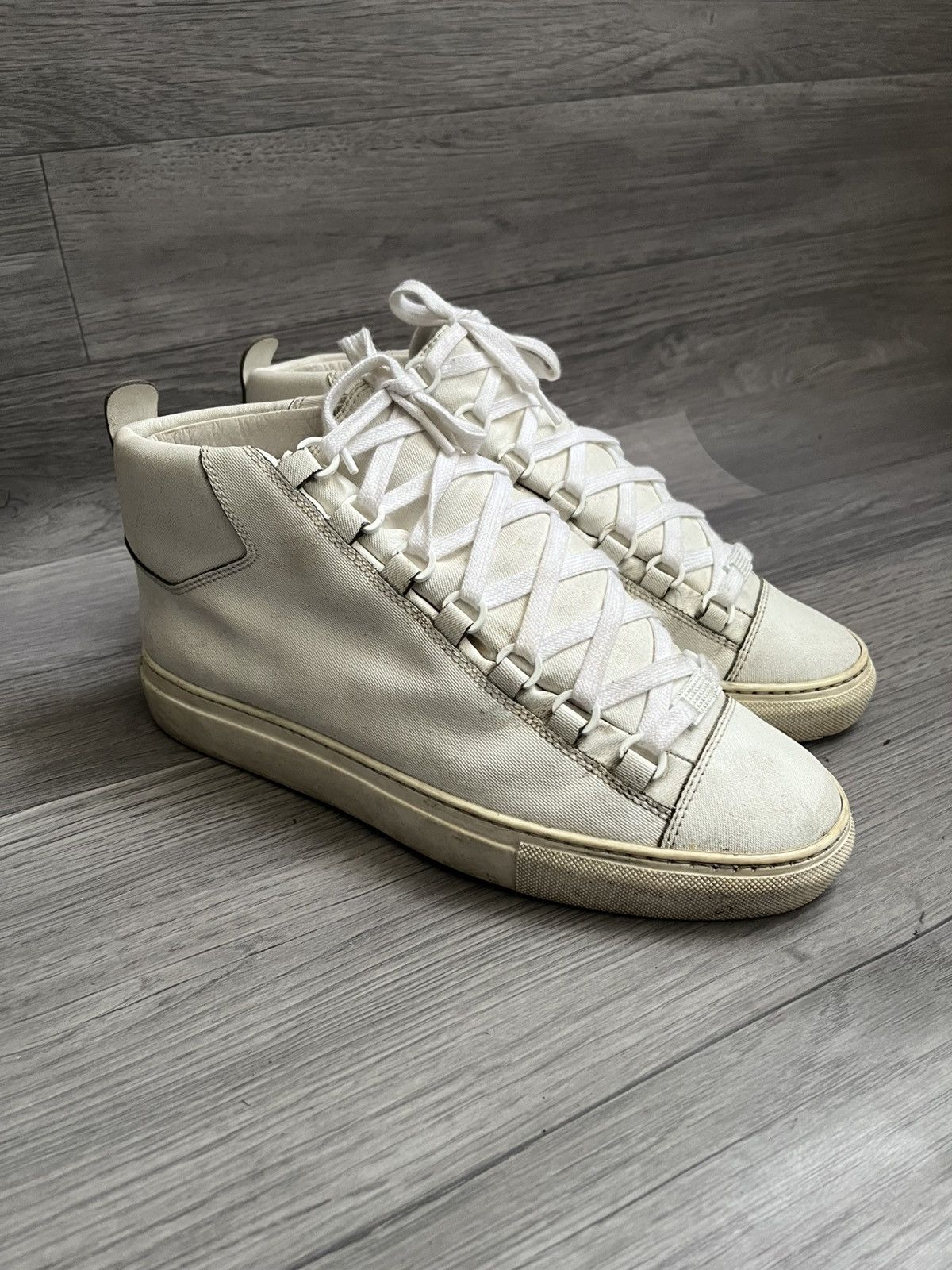 Balenciaga Balenciaga arena white hi-top leather sneakers sz39 Size US 5.5 / EU 38 - 9 Thumbnail