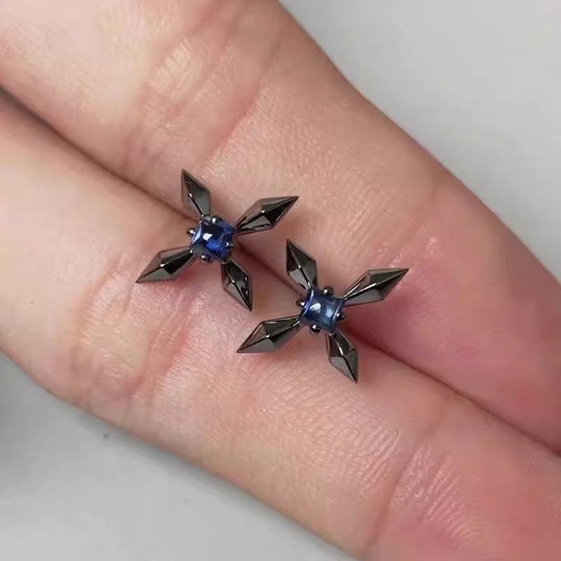 Jewelry Dark Earrings One Pairs Chrome Jewelry Size ONE SIZE - 6 Thumbnail
