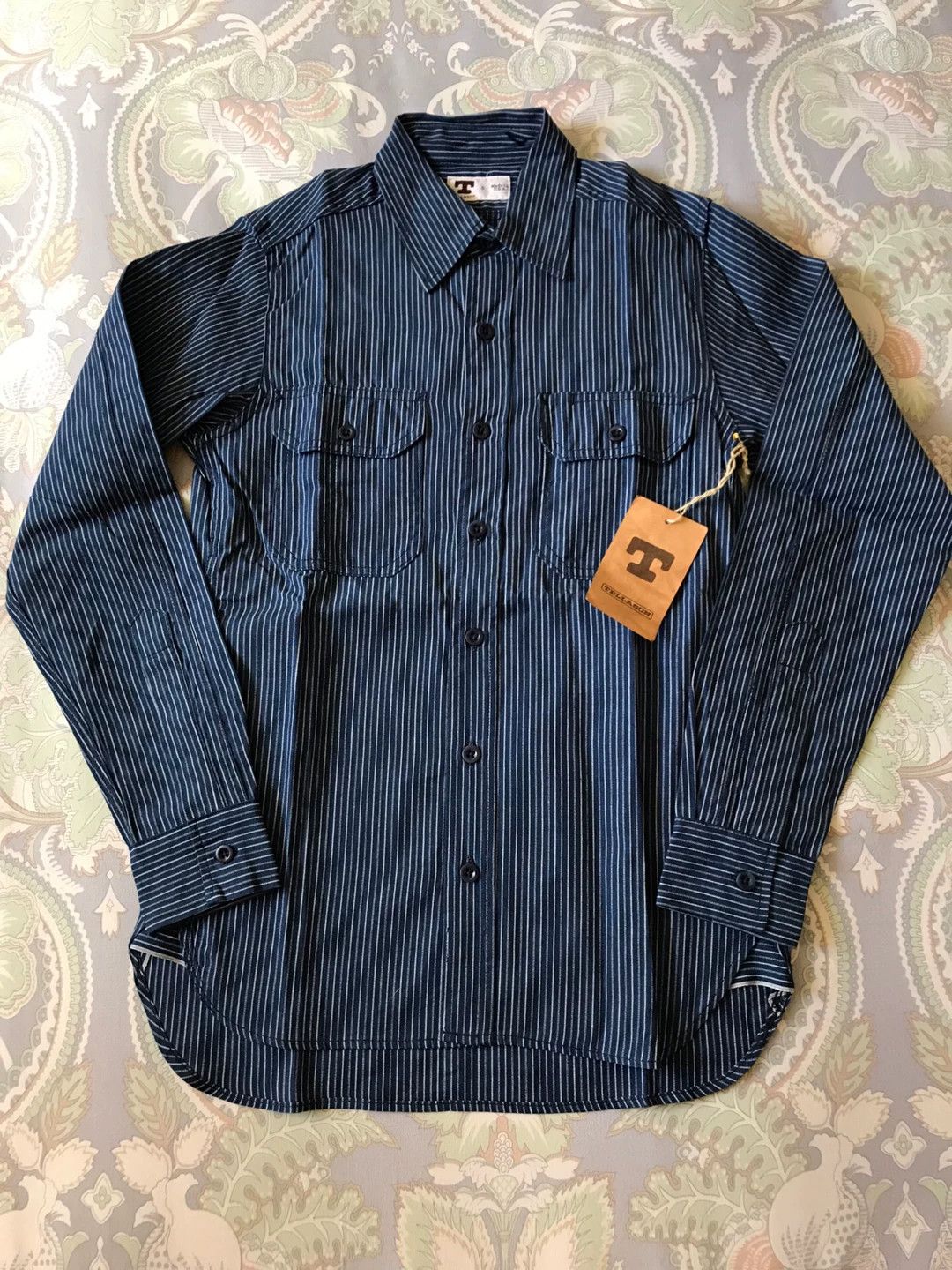 Tellason Tellason Indigo Striped Work Shirt Size US S / EU 44-46 / 1 - 1 Thumbnail