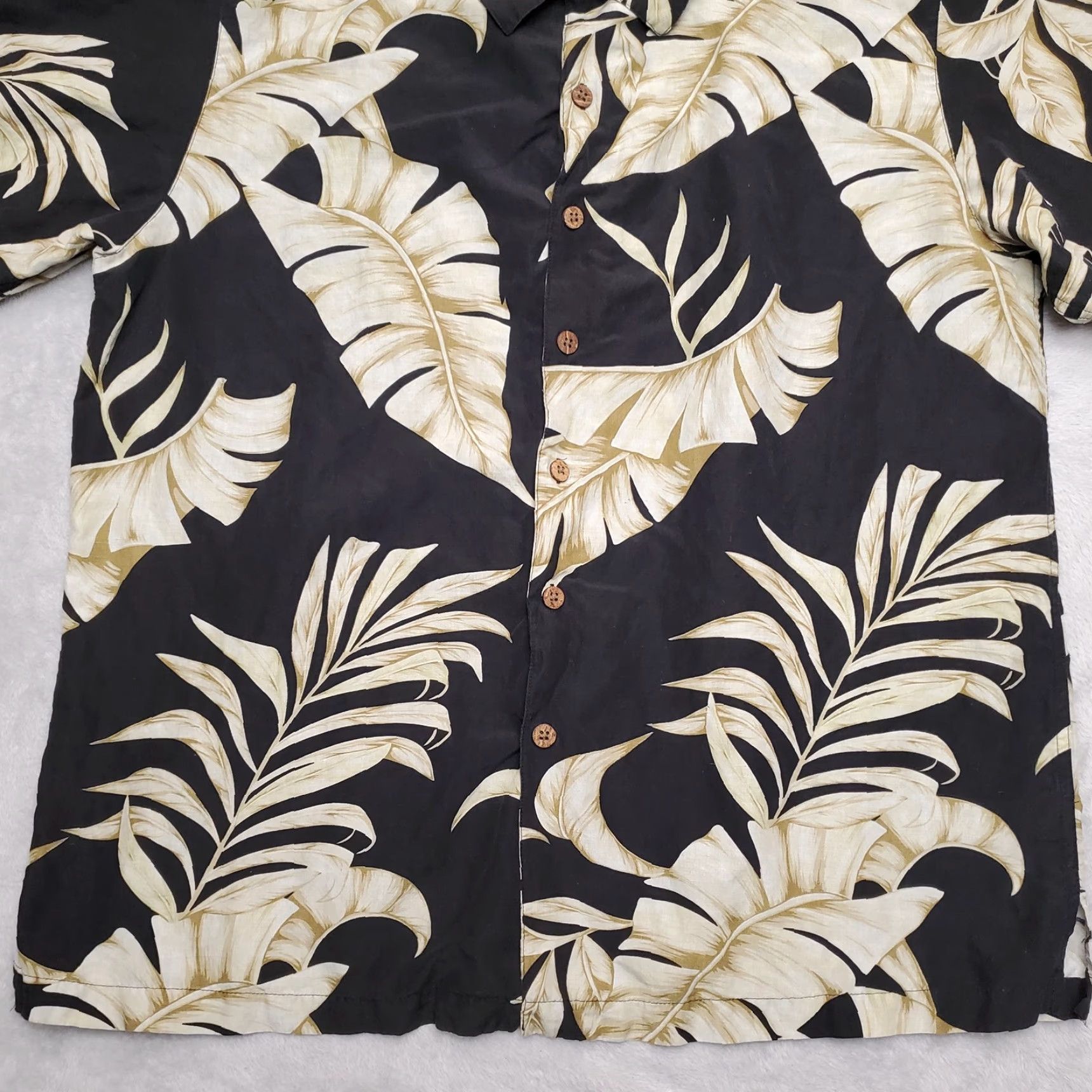 Vintage Caribbean Shirt Men L Black Floral Hawaiian Washable Silk Linen Blend Casual Shirt Size US L / EU 52-54 / 3 - 3 Thumbnail