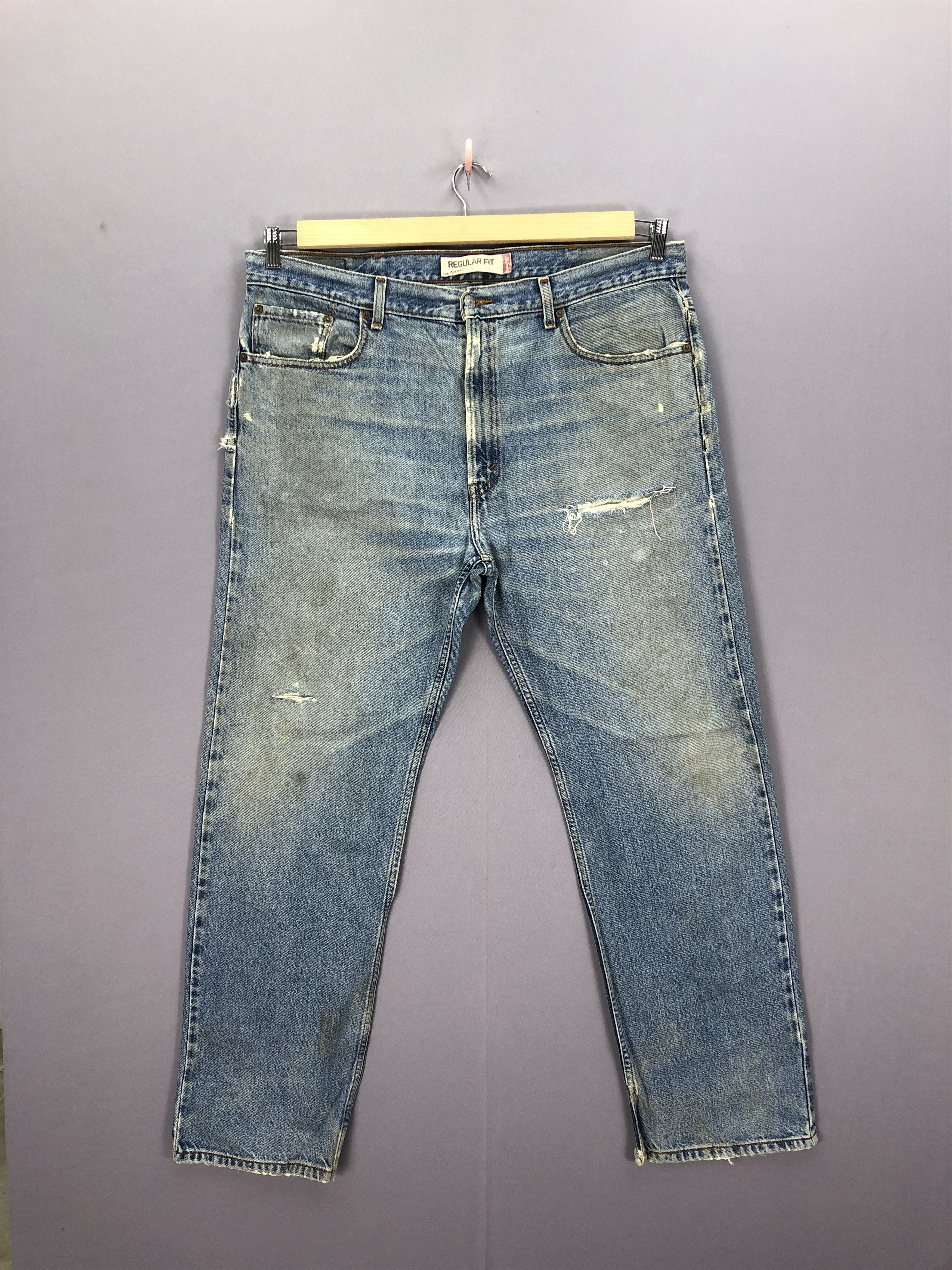 Levi's Vintage Ripped Levi's 505 Jeans Levis Faded Light Wash Denim Size US 40 / EU 56 - 3 Thumbnail