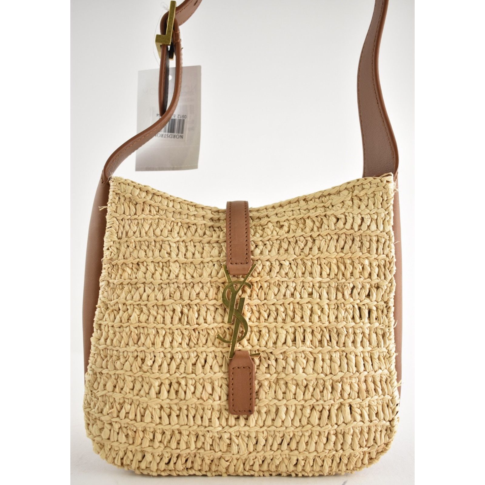 Yves Saint Laurent Saint Laurent Baby Le 5 A 7 Raffia YSL Hobo Bucket Bag Size ONE SIZE - 4 Thumbnail