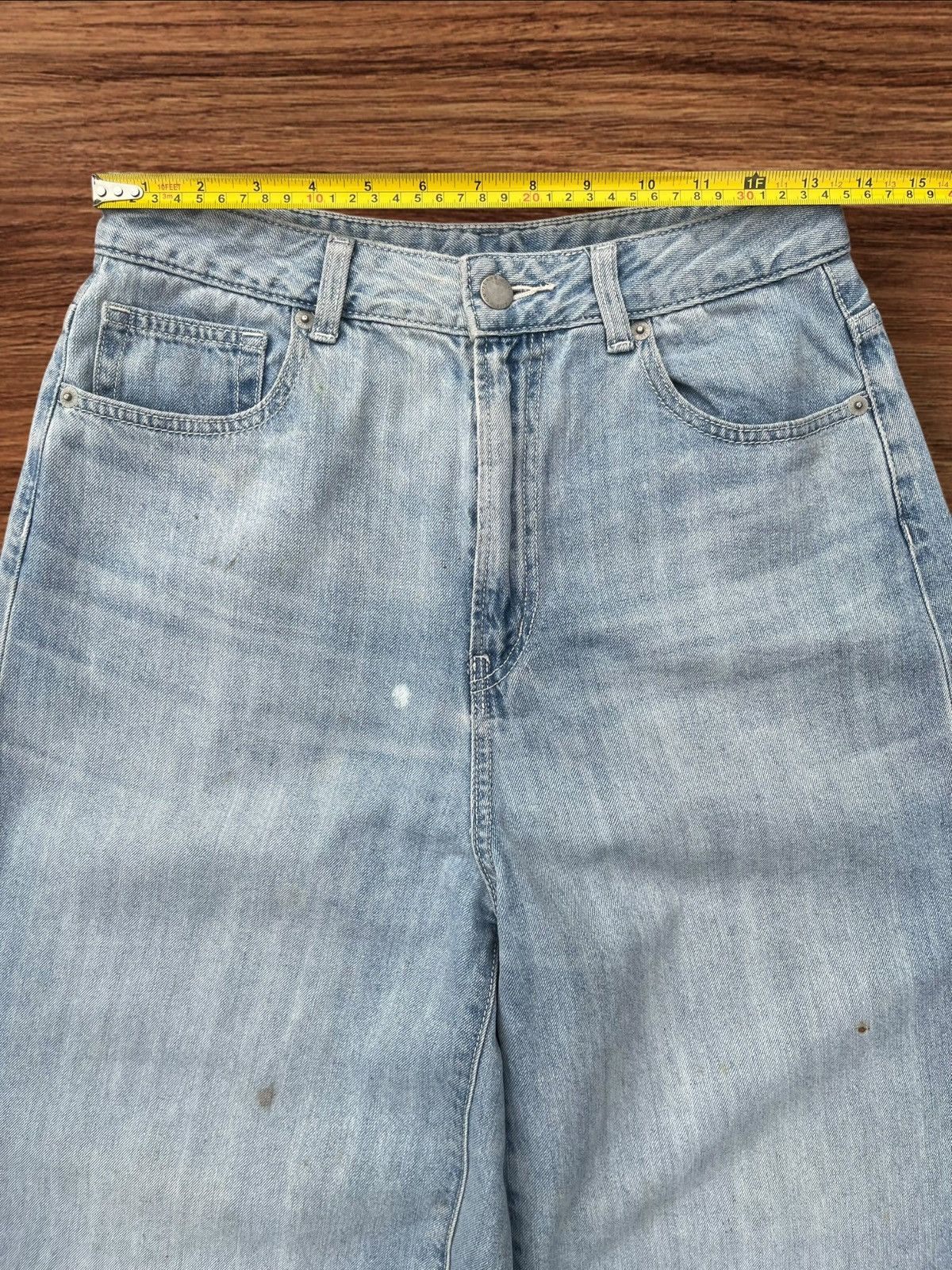 GU × Japanese Brand × Uniqlo Vintage Japanese Brand GU Super Wide Leg Blue Washed Jeans Size 26" / US 2 / IT 38 - 11 Thumbnail