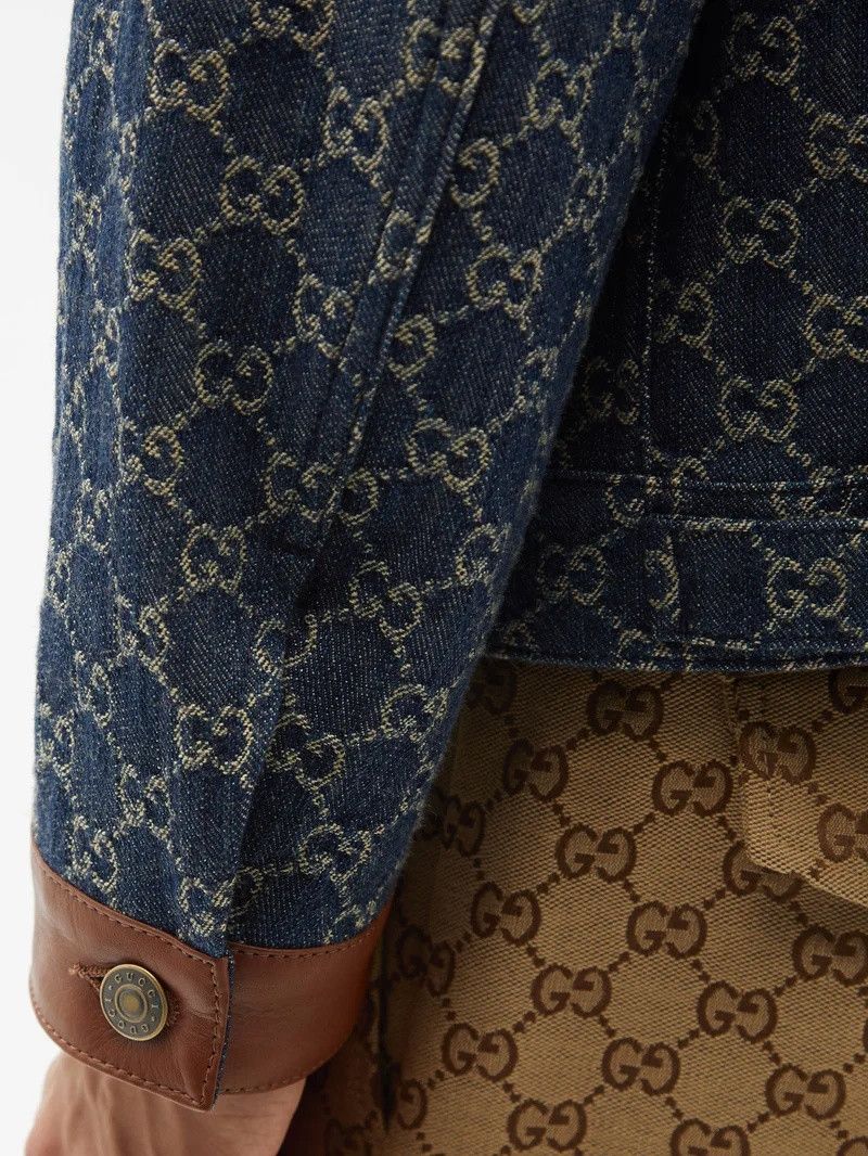 Gucci oc11z1025 GG Jacquard Denim Jacket in Blue Size US XL / EU 56 / 4 - 3 Thumbnail