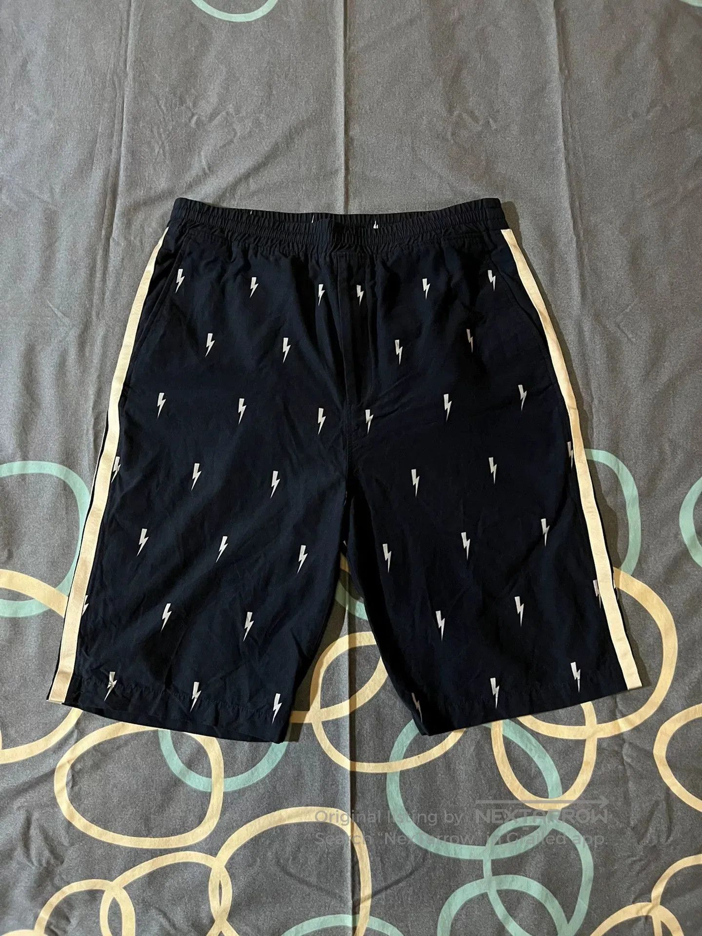 Neil Barrett Neil Barrett Lightning Trim Spliced Casual Shorts. Size US 32 / EU 48 - 1 Thumbnail