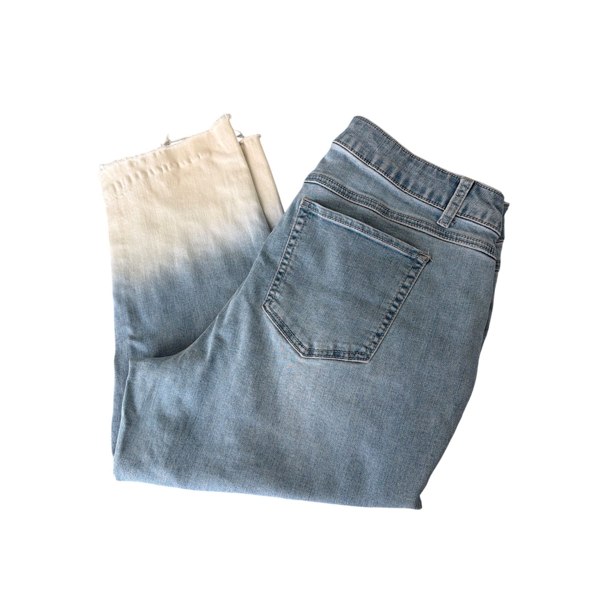 Other Project Blue Ombre Raw Hem Denim Jeans Cropped Plus Size 16W Size 38" / US 16 / IT 52 - 4 Thumbnail