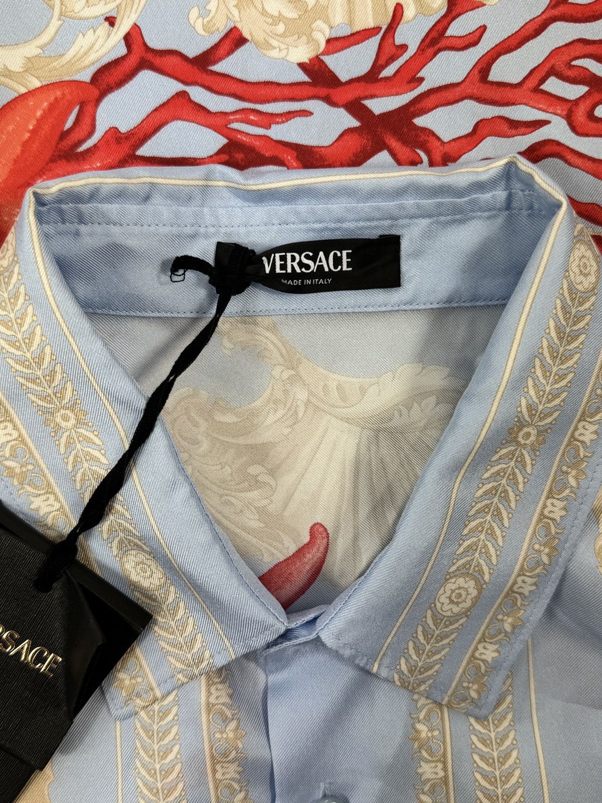 Versace SEASCAPE PRINT SILK SHIRT Size US L / EU 52-54 / 3 - 3 Thumbnail