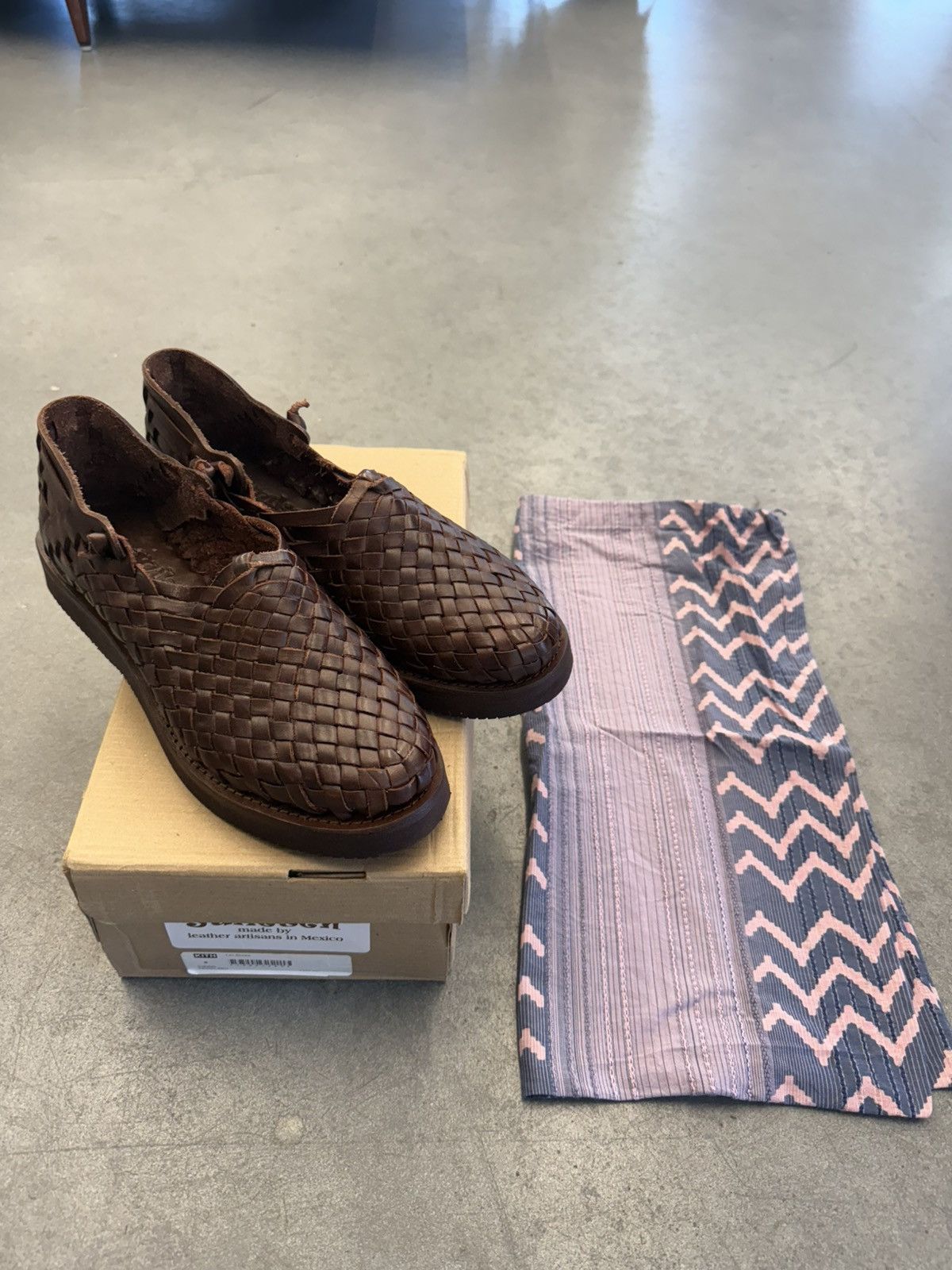 Yuketen Leo Woven Leather Shoes in Brown, Men's (Size 8)