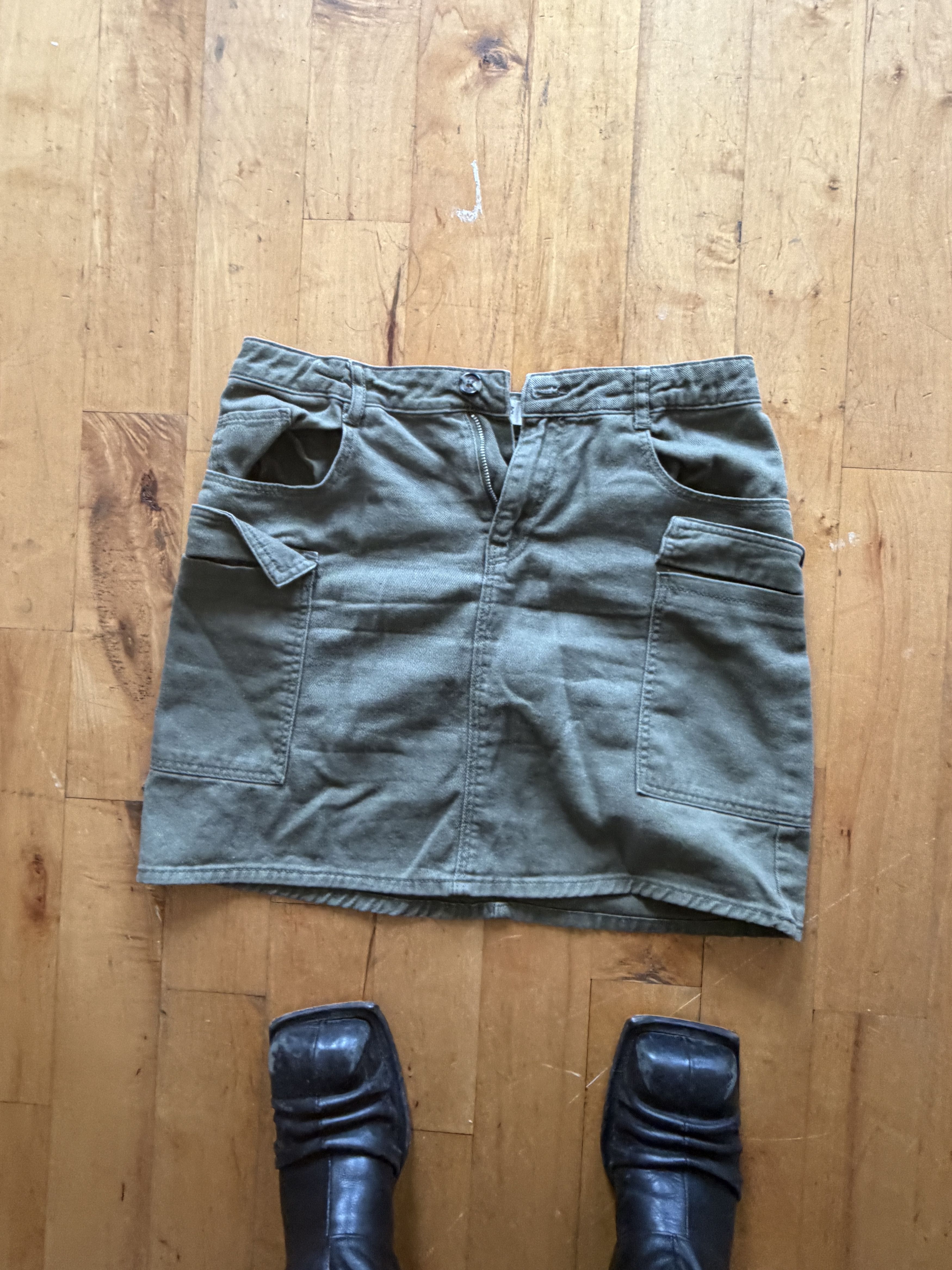 Denim & Co. Denim & Co Green Mini Skirt Size 27" / US 4 / IT 40 - 2 Thumbnail