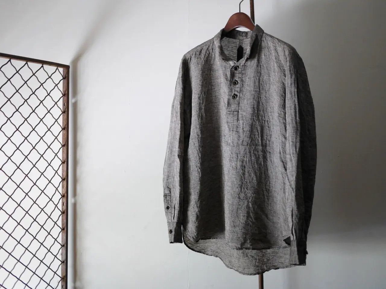 image of Geoffrey B Small Ss20 Linen Pullover Shirt in Mixed, Men's (Size Medium)