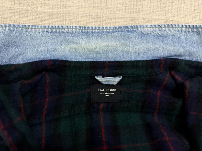 Fear of God Fear of God Green plaid denim collar Size US M / EU 48-50 / 2 - 3 Thumbnail