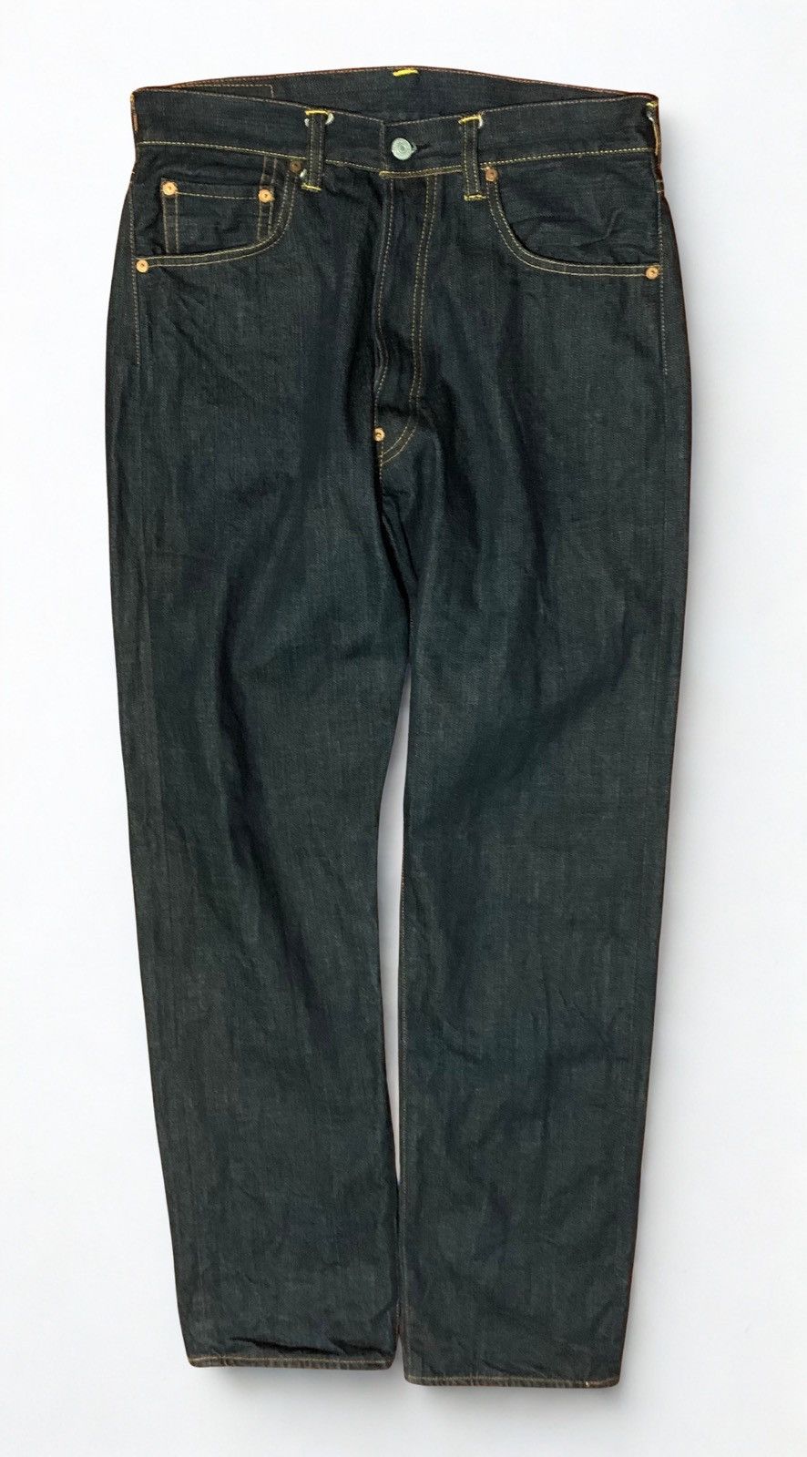 Evisu Evisu Lot 2001 Yellow Seagull Logo Jeans Size US 33 - 2 Thumbnail