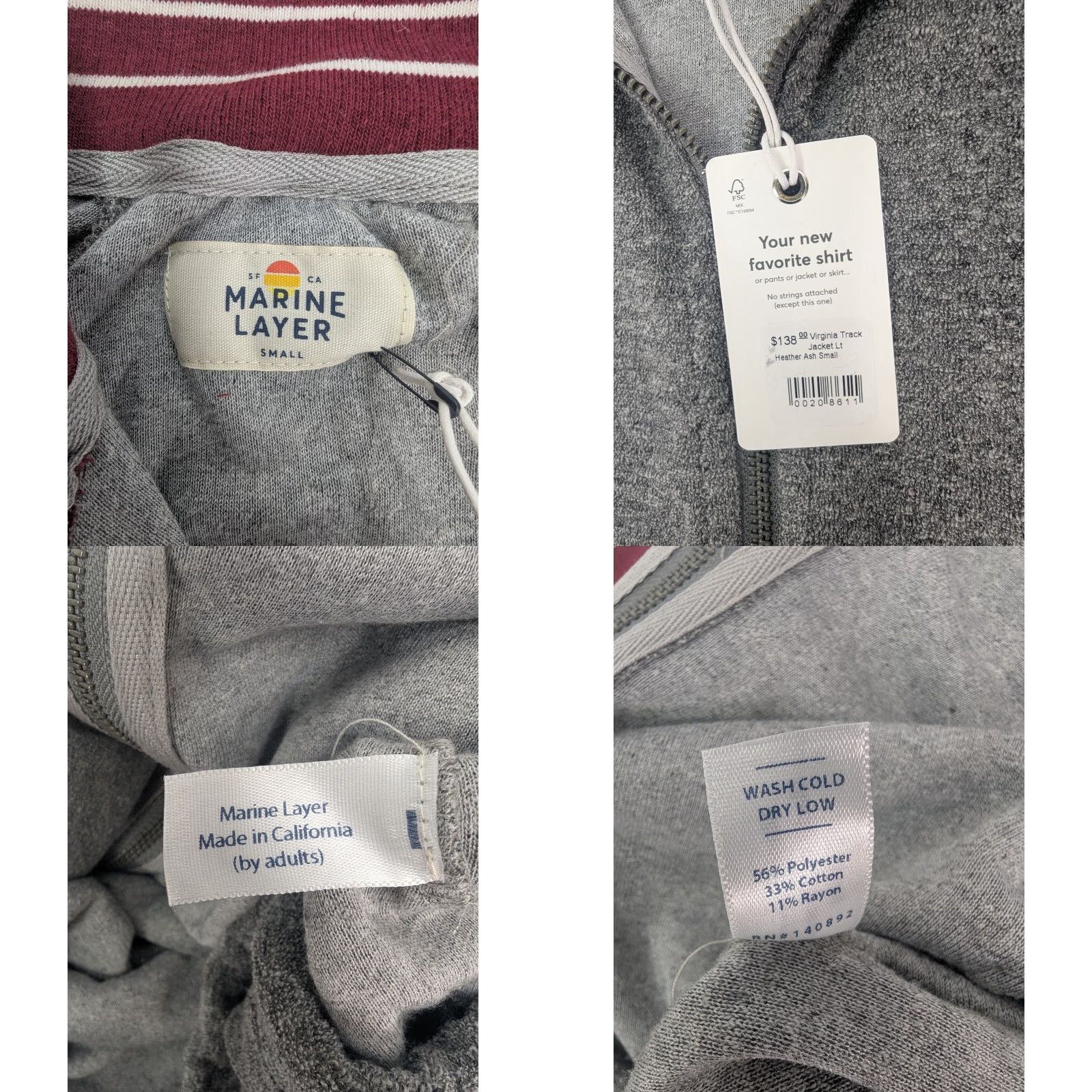 Marine Layer NWT Marine Layer Virginia Track Jacket Retro Heather Gray Size Small msrp 38 Women's Jacket S Gray Retro Marine Layer Virginia Track Jacket Size S / US 4 / IT 40 - 8 Thumbnail