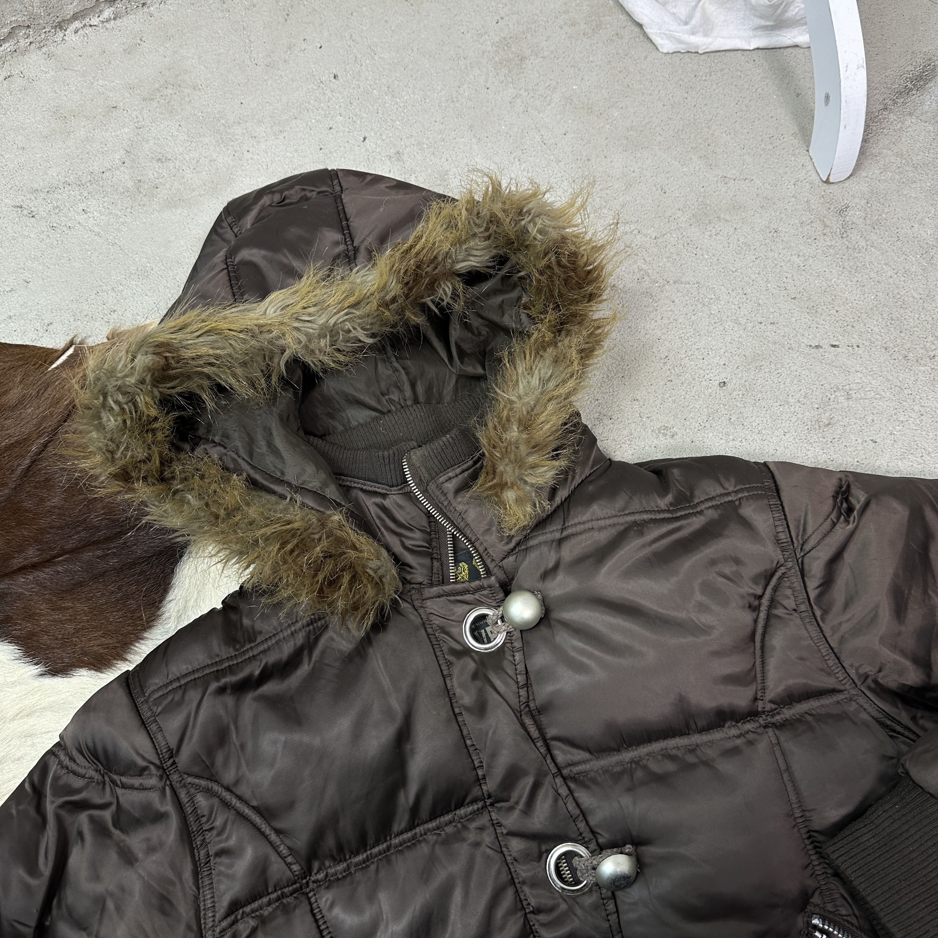 Vintage Vintage Outdoor Puffer Brown Hooded Down Jacket Y2K Size L / US 10 / IT 46 - 6 Thumbnail