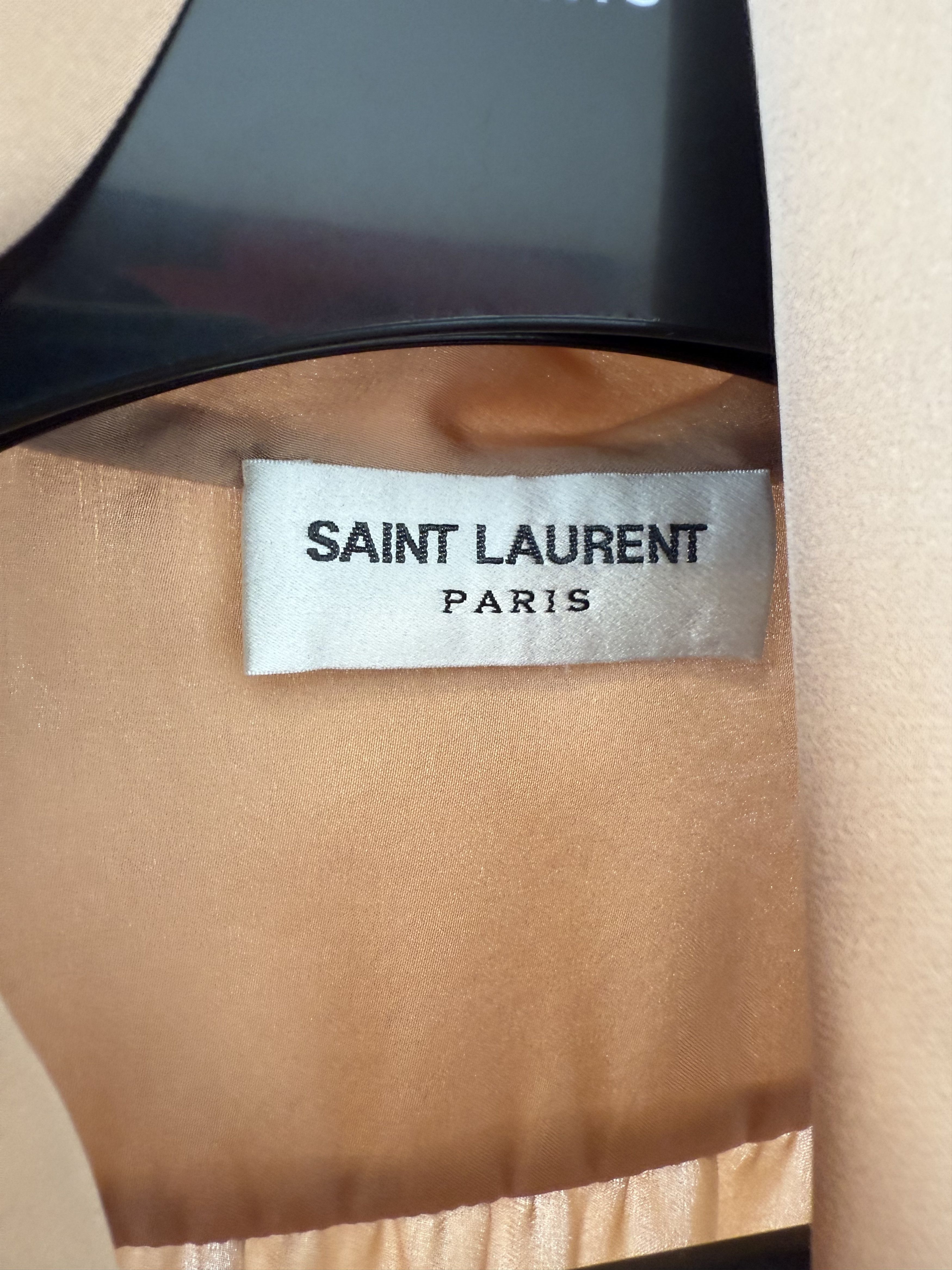 Saint Laurent Paris SS23 Saint Laurent Lavalliere-Neck Tunic Shirt in Silk Satin Size US S / EU 44-46 / 1 - 8 Thumbnail
