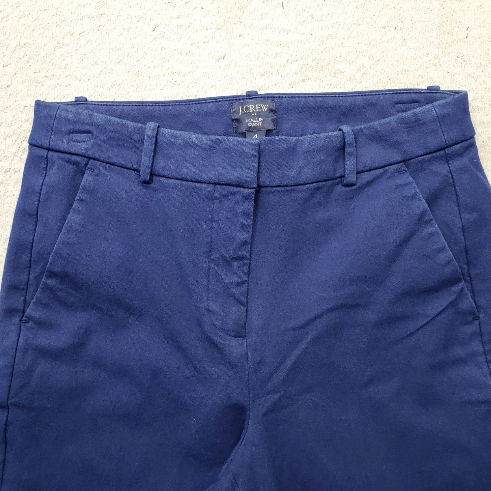 J.Crew J.CREW Kallie Pants Women's Size 4 Blue Stretch Slim Fit Comfort Straight Leg Size 27" / US 4 / IT 40 - 6 Thumbnail