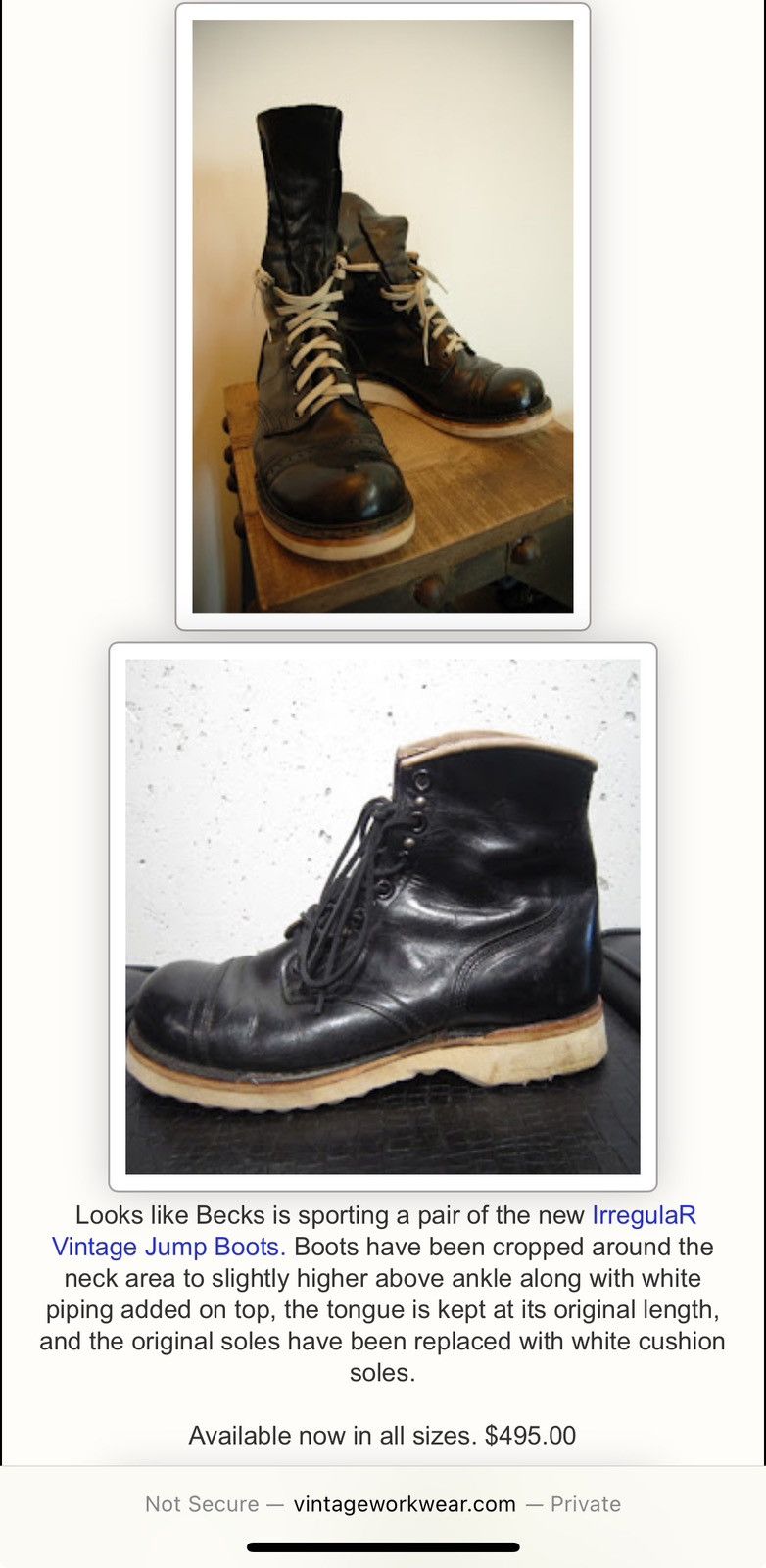 Hollywood Trading Company HTC IrregulaR David BECKHAMS BOOTS Size US 7 / EU 40 - 22 Thumbnail