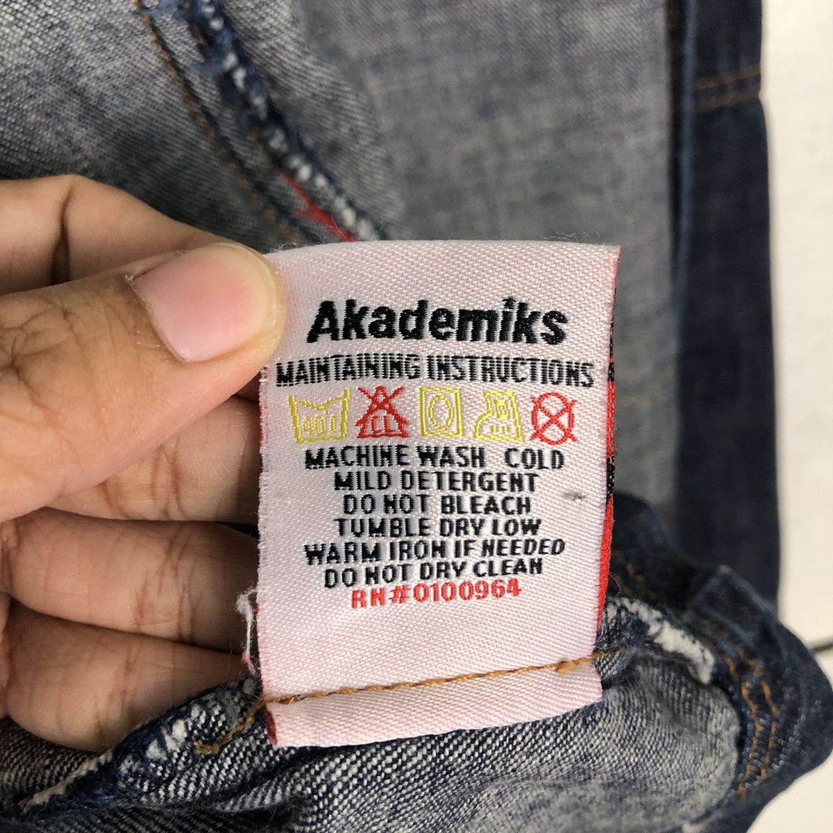 Japanese Brand 🔥Vintage Denim Biker Jacket Akedemiks Gene Research Japan Size US XL / EU 56 / 4 - 21 Thumbnail
