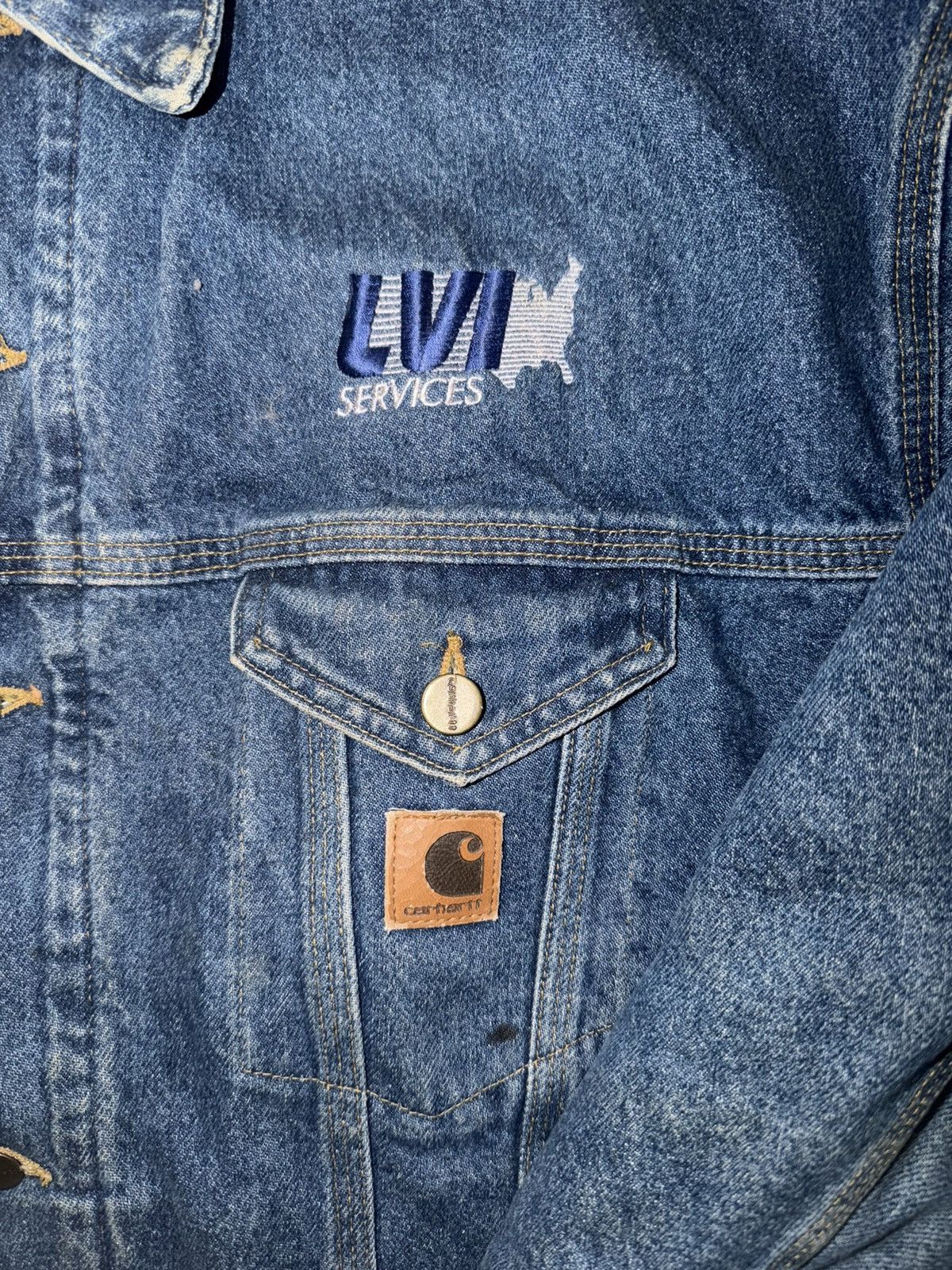 Carhartt Vintage Carhartt J11 Blanket Lined Work Denim Jean Jacket Size US XXL / EU 58 / 5 - 2 Thumbnail