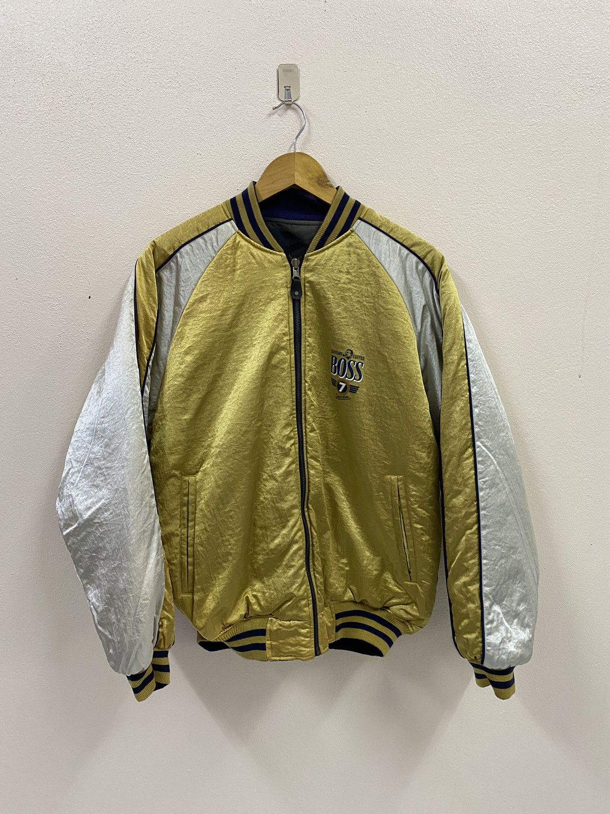 Vintage Vtg Suntory Coffe Boss 7 Bomber Jacket ( Revisible ) Size US L / EU 52-54 / 3 - 3 Thumbnail