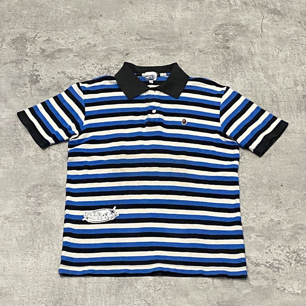 Bape Striped One Point Polo Shirt