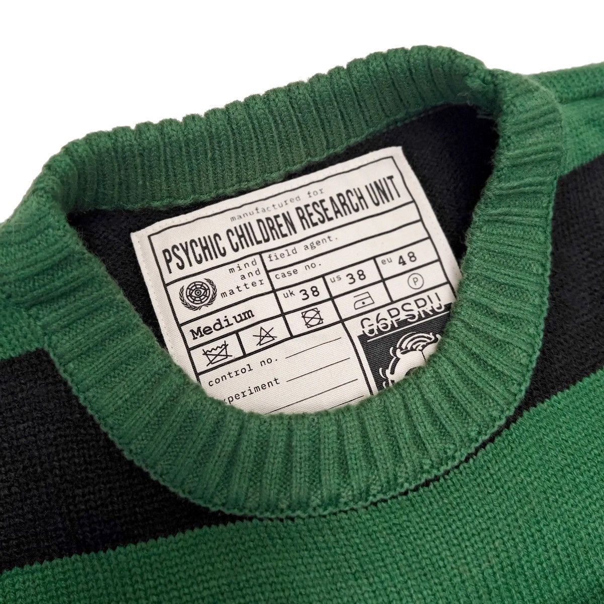 Other Psychic Children Green & Black Distressed Striped Sweater Size US L / EU 52-54 / 3 - 2 Thumbnail