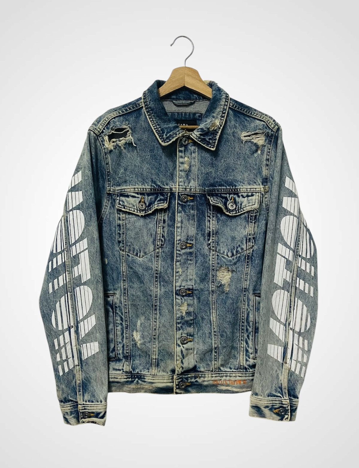 Zara Zara Motion Distressed Style Trucker Jacket Size US L / EU 52-54 / 3 - 1 Thumbnail
