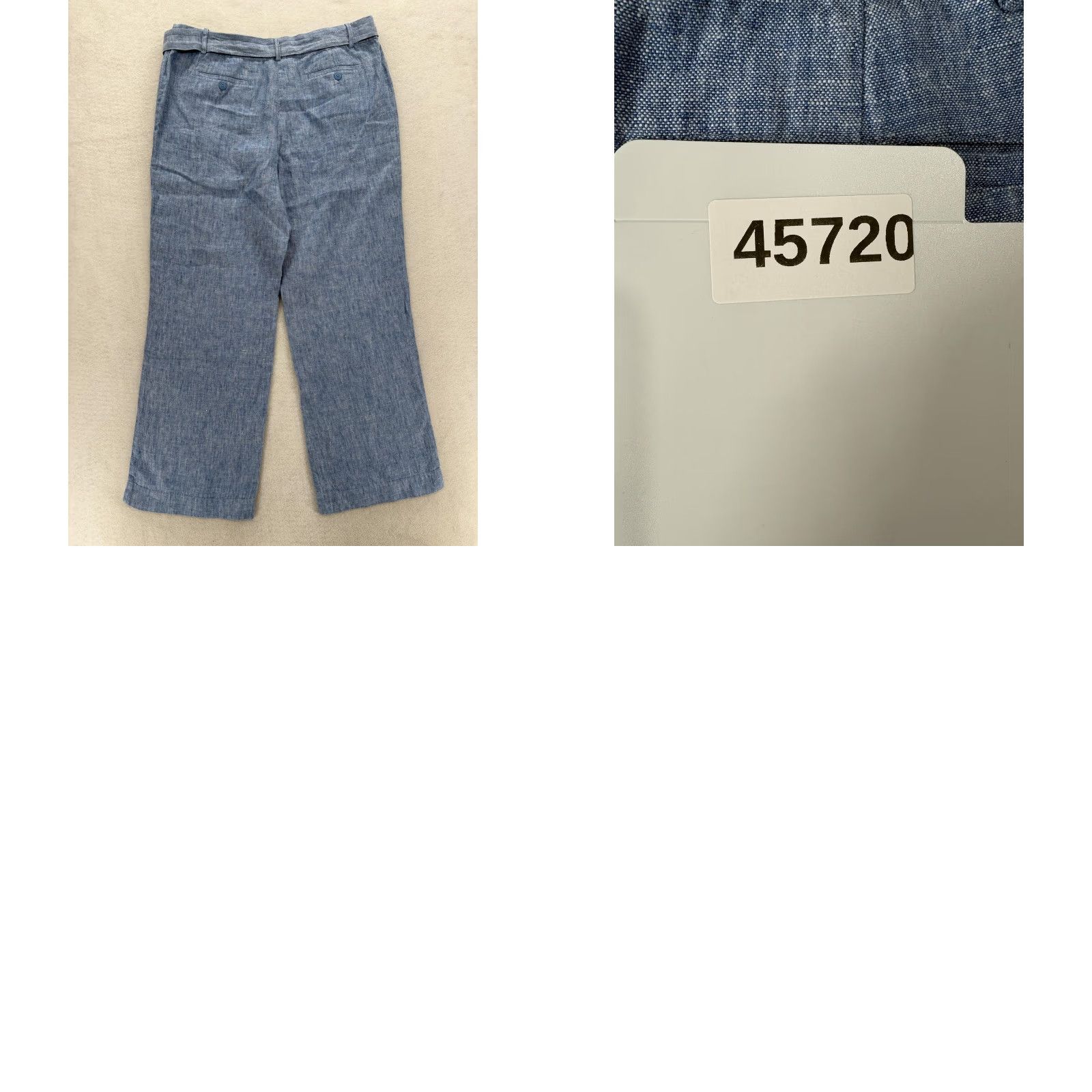 Talbots Talbots Pants Womens 12P Blue 100% Linen Wide Leg Tie Waist Cropped NWT Size 34" / US 12 / IT 48 - 9 Thumbnail