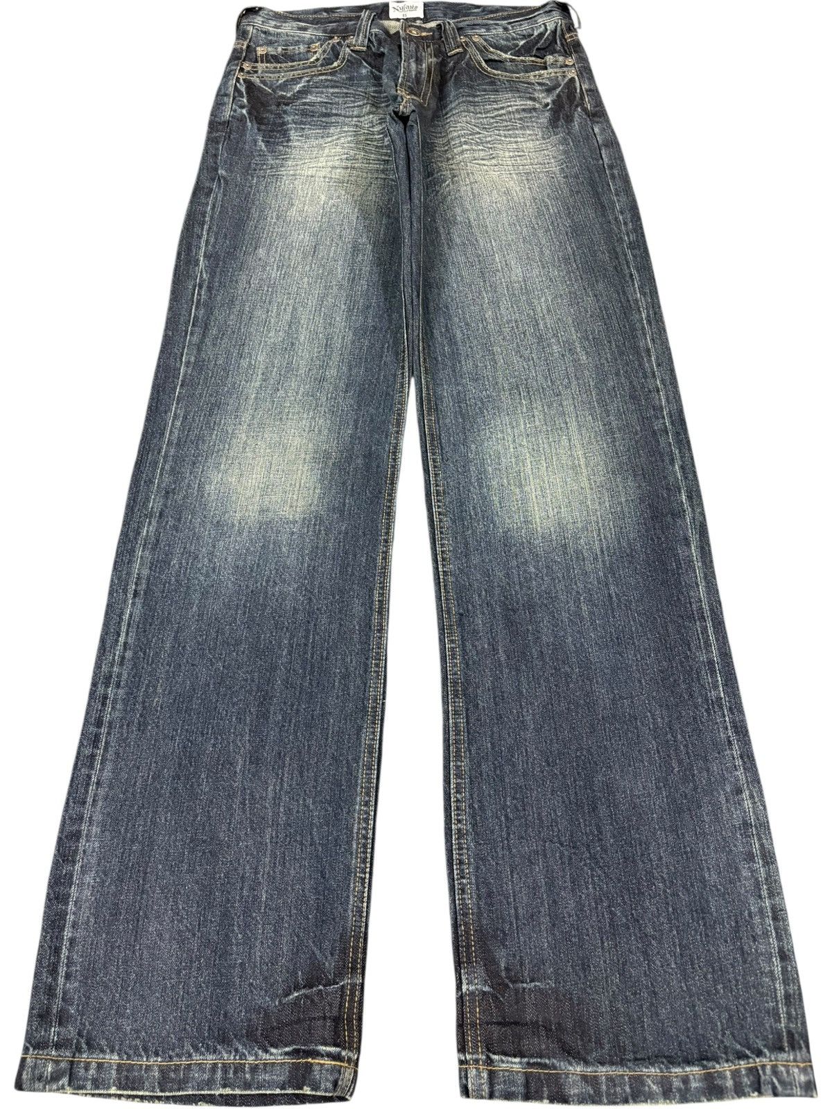 Japanese Brand Vintage Nylaus Faded Wash Multi Pocket Loose Baggy Jeans Size US 31 - 1 Thumbnail