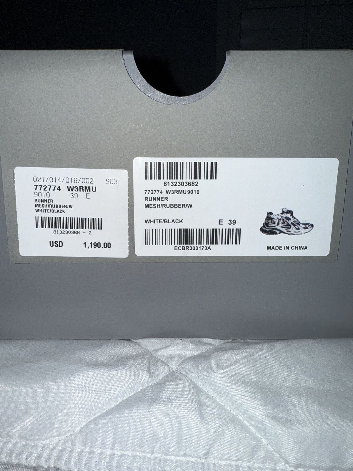 Balenciaga Balenciaga Runner Sneaker | White/Black Size US 6 / EU 39 - 8 Thumbnail