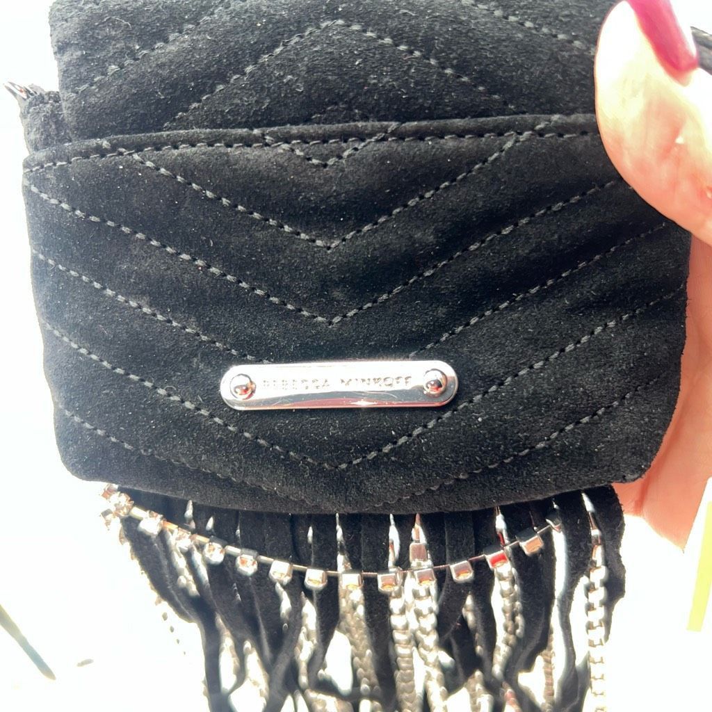 Rebecca Minkoff Rebecca Minkoff Edie Micro Suede Crystal Fringe Crossbody Ba Size ONE SIZE - 7 Thumbnail